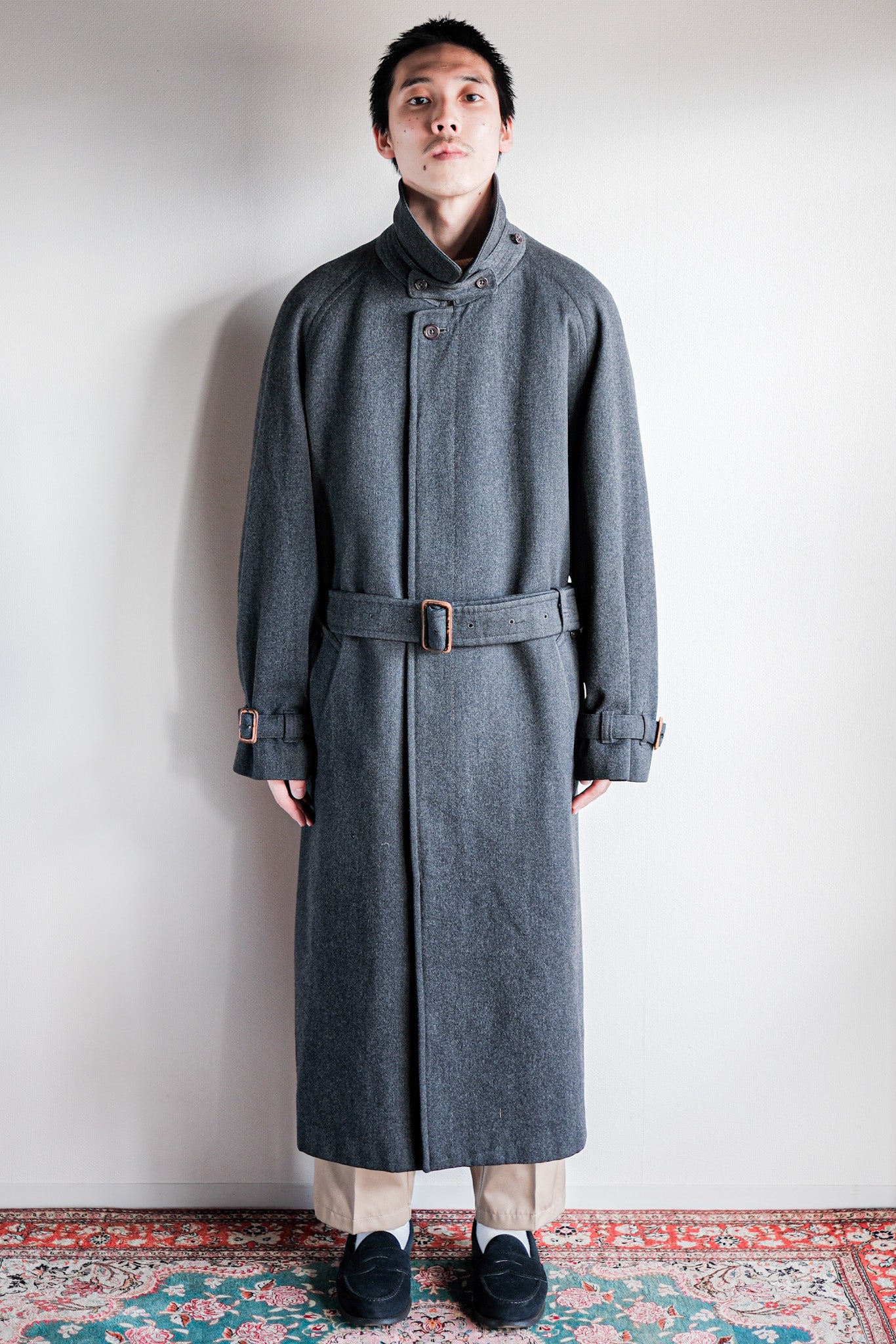 【~70's】Vintage Aquascutum Single Raglan Wool Rider Coat