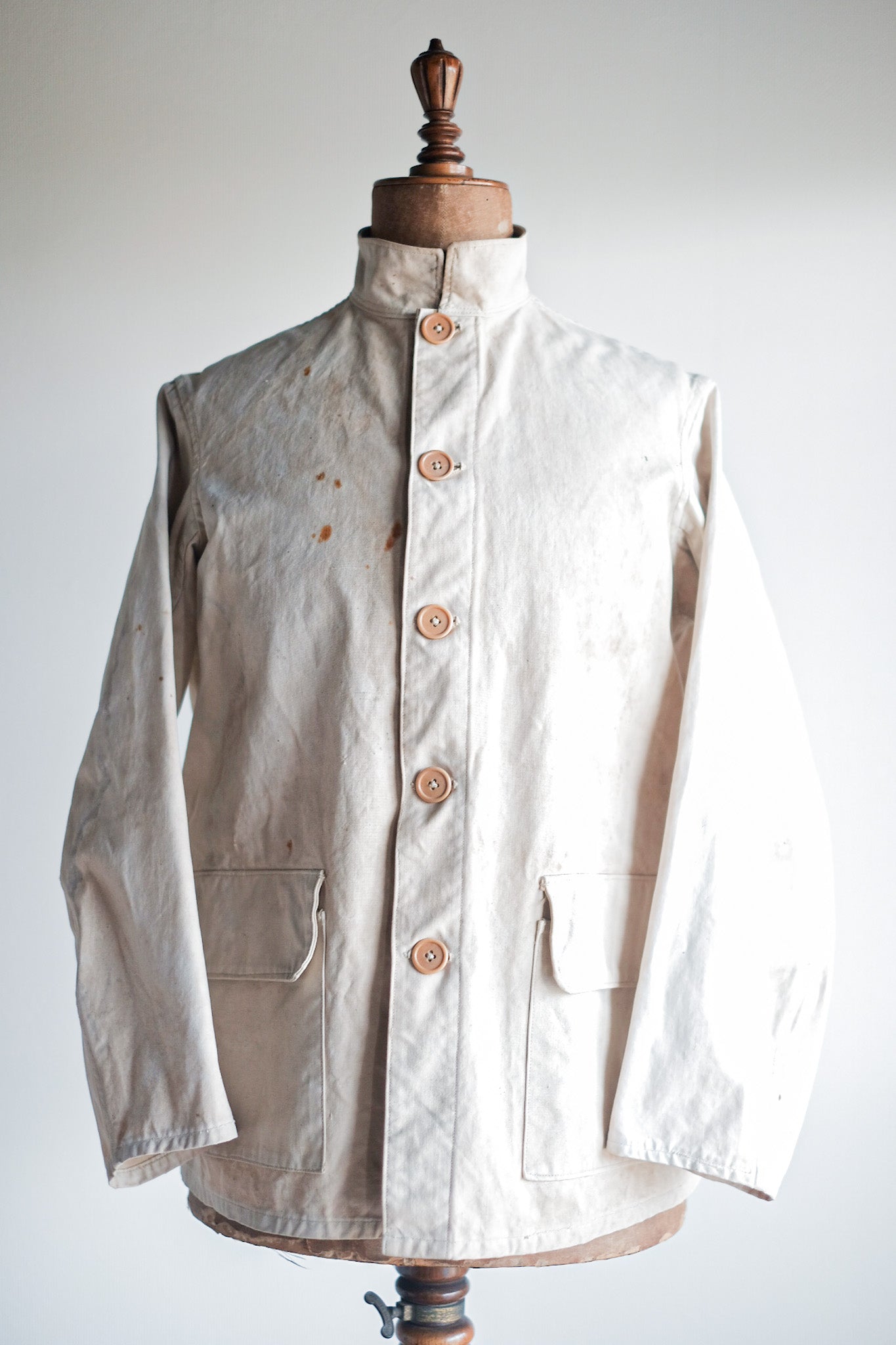 【~30's】French Vintage Stand Collar Linen Jacket