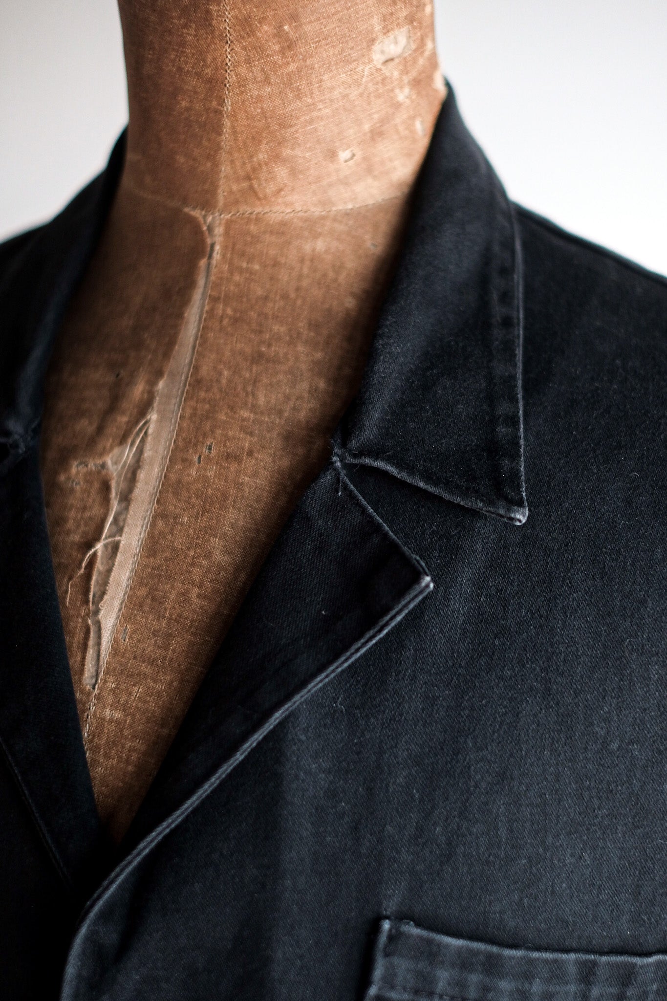 【~50's】French Vintage Black Moleskin Work Coat