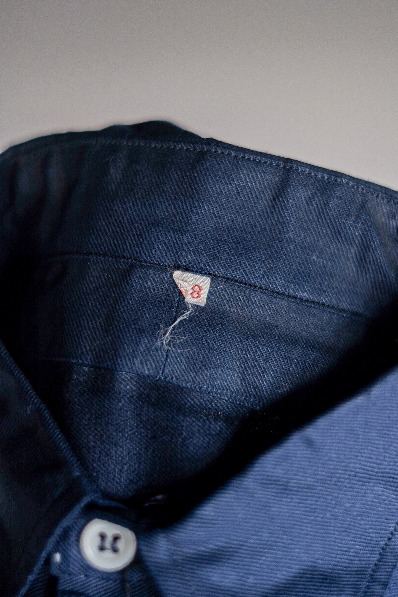 【~40's】French Vintage Indigo Metis Grandpa Shirt "Dead Stock"