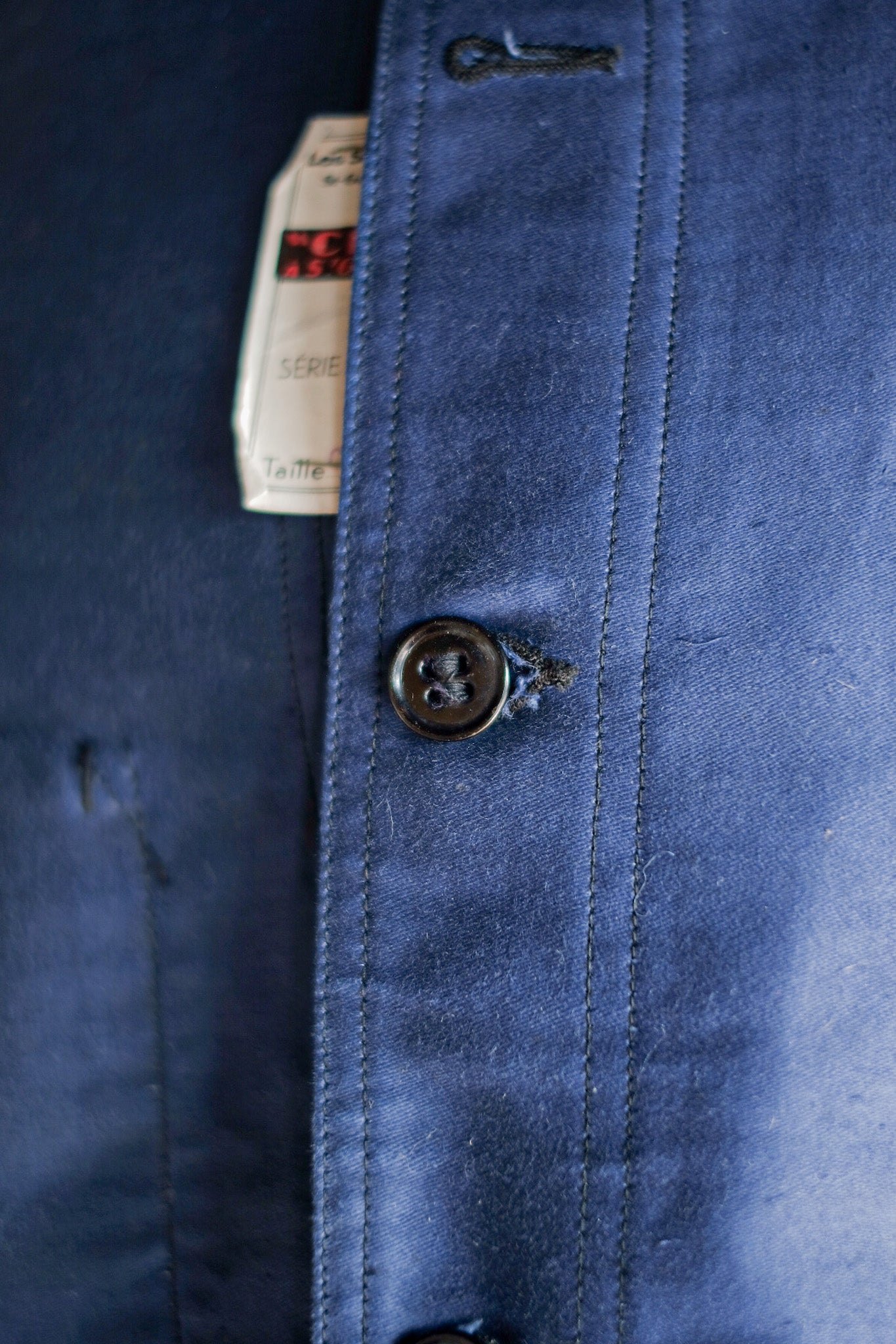 【~40's】French Vintage Blue Moleskin Work Jacket "Dead Stock"