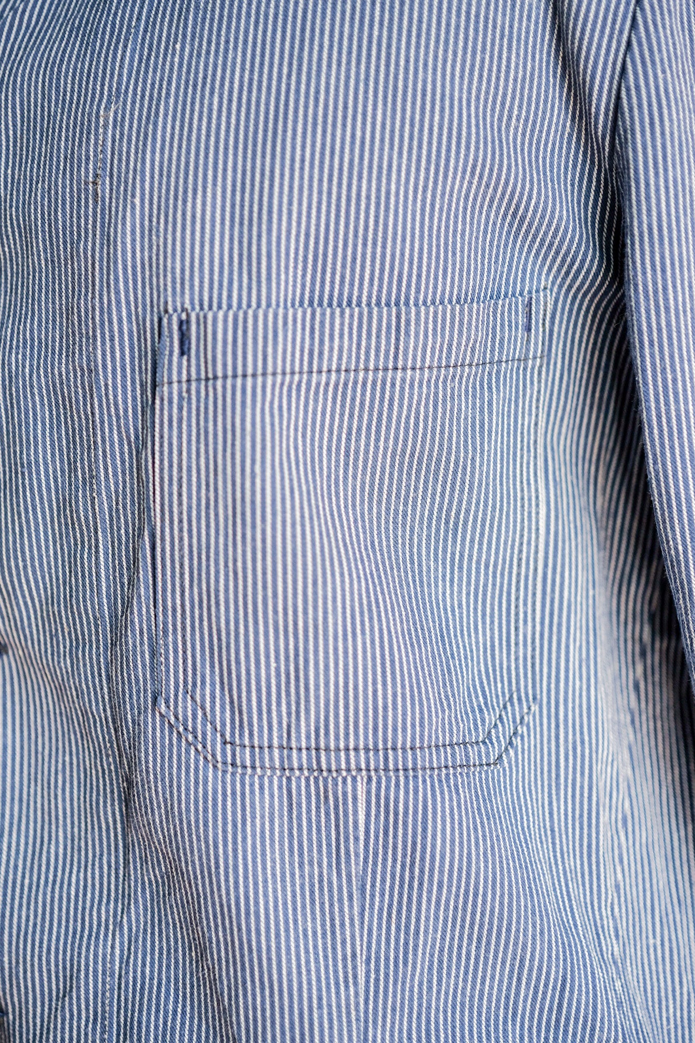 【~60's】French Vintage Cotton Striped Work Jacket "AU MOLINEL"