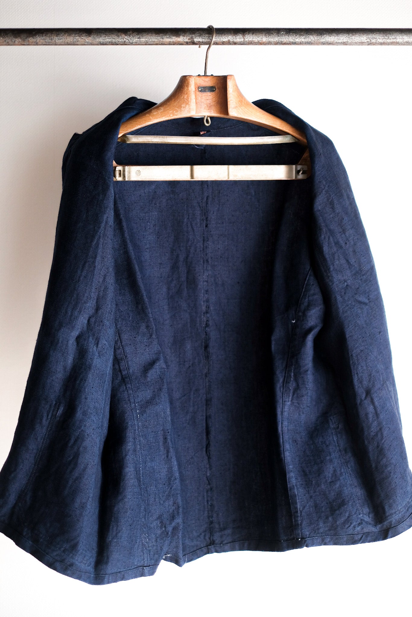 【~40's】French Vintage Indigo HBT Linen Work Jacket