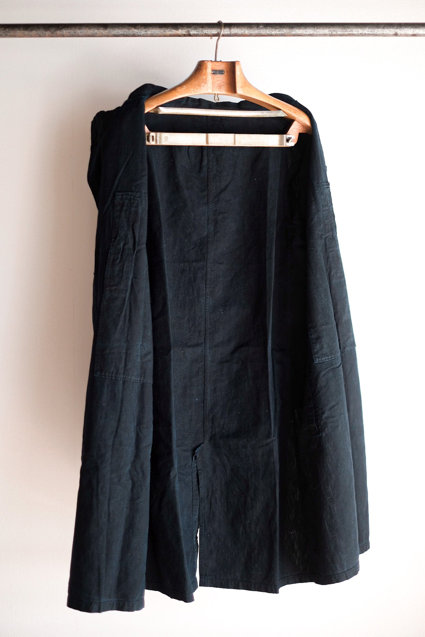 【Early 20th C】French Antique Indigo Metis Smock Open Type "Biaude"