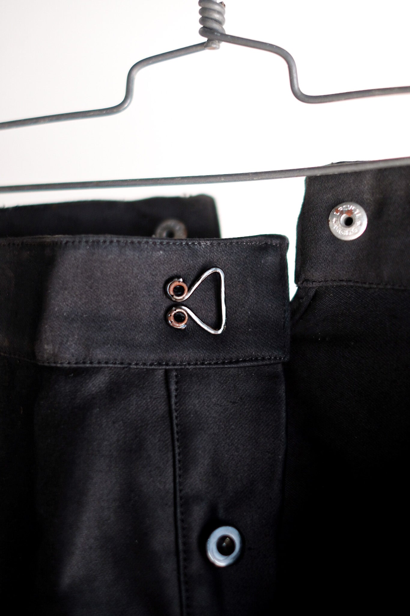 【~40's】French Vintage Black Moleskin Work Pants "Adolphe Lafont" "Dead Stock"