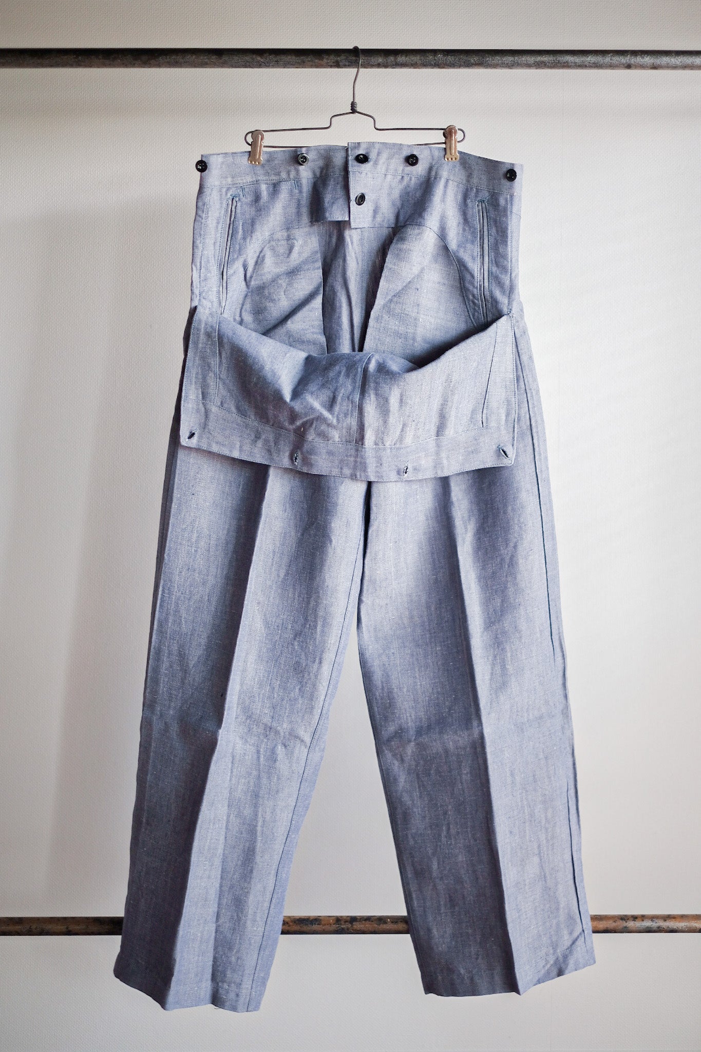 【~50's】French Navy Ramie Linen Sailor Pant "Dead Stock"