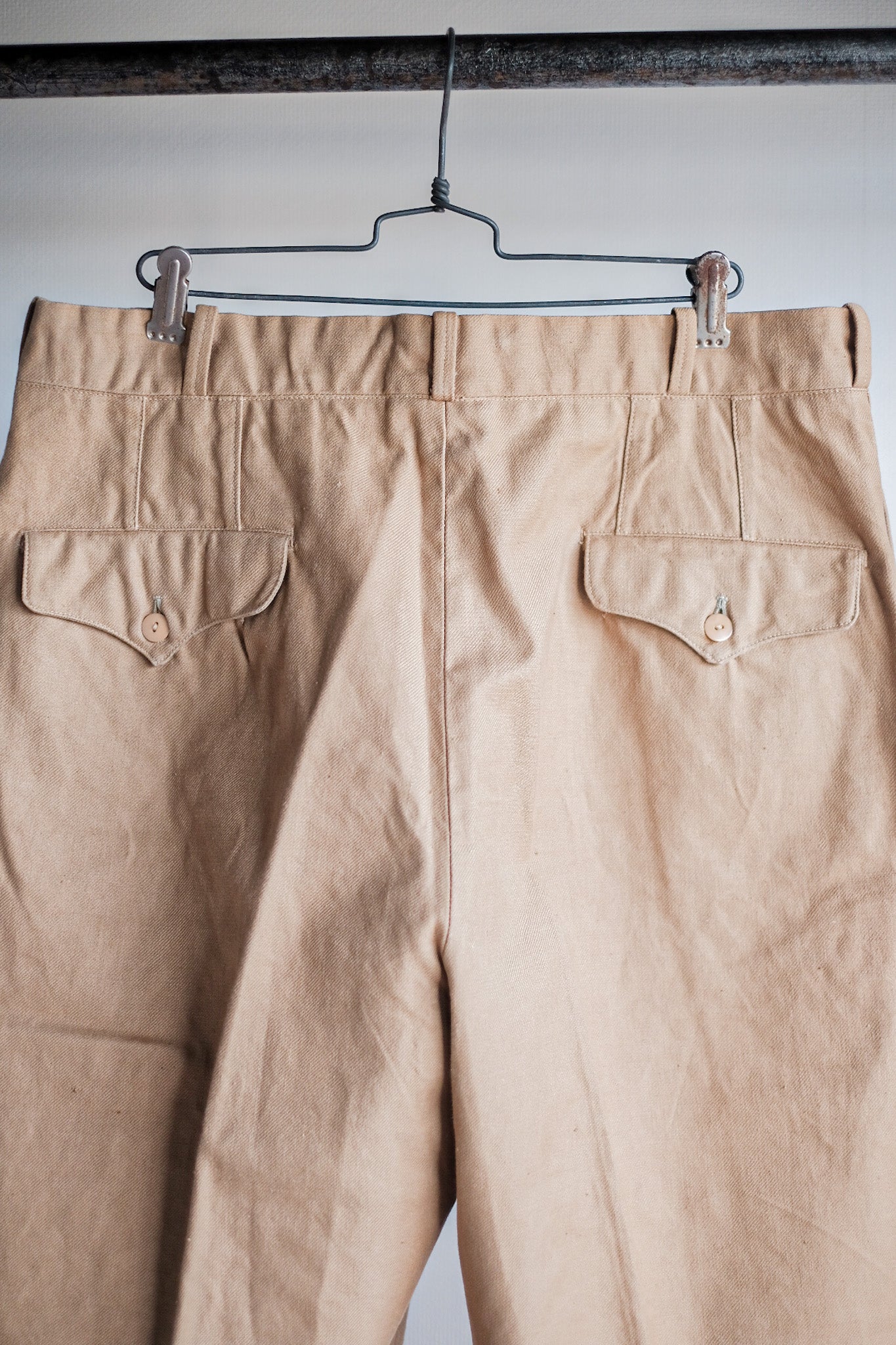 【~50's】French Vintage Cotton Linen Chino Trousers "Garally Lafayette" "Dead Stock"