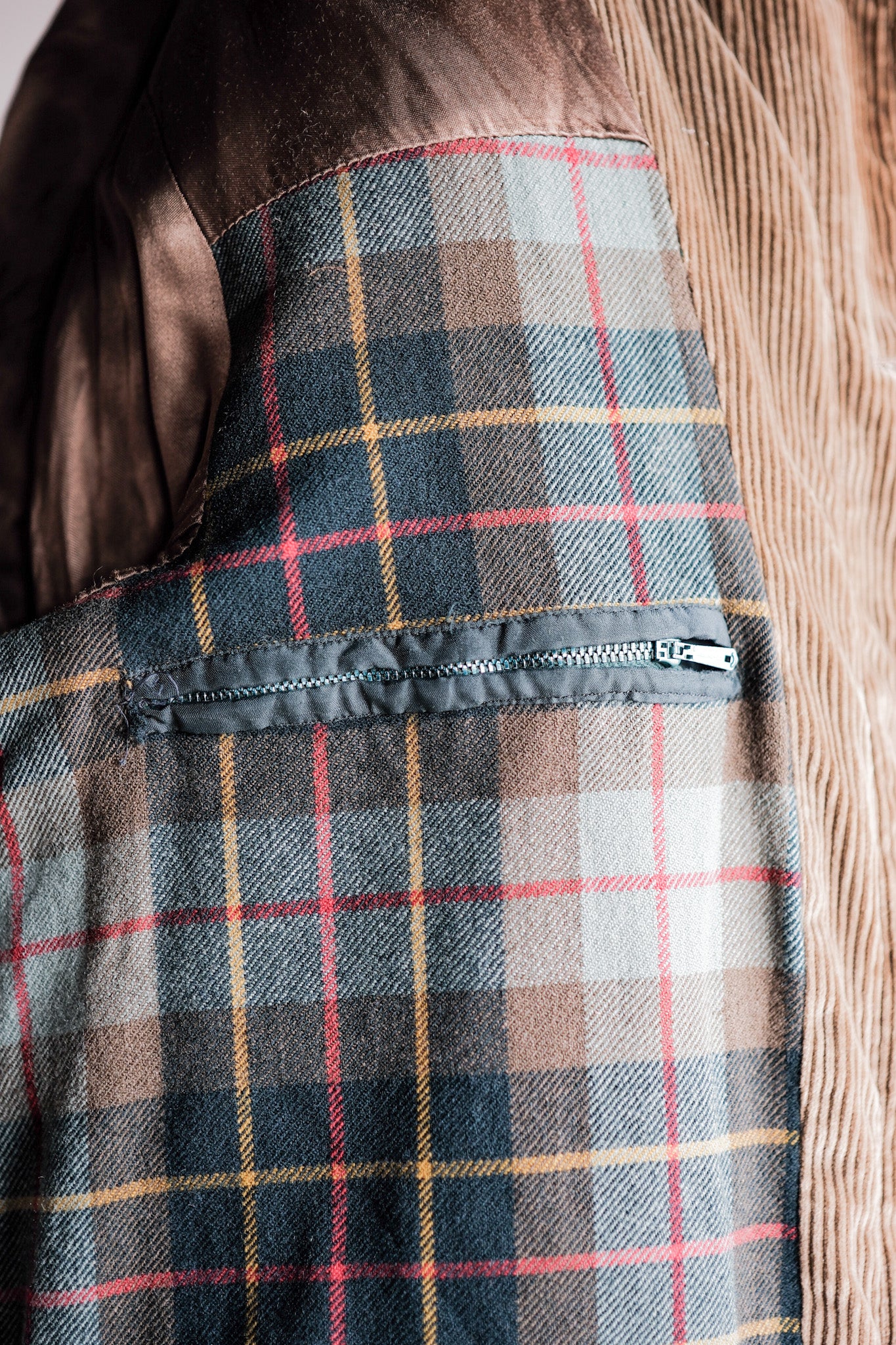 【~80's】Old INVERTERE Brown Corduroy Jacket With Chin Strap