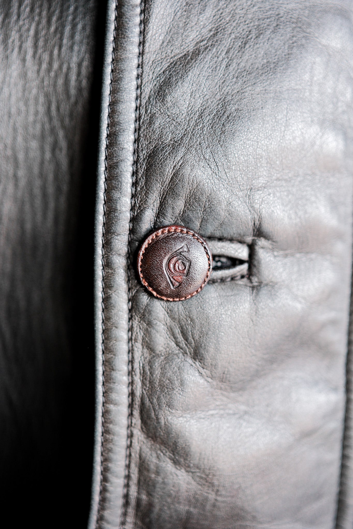 【~80's】Old Gucci Leather Bomber Jacket Size.52