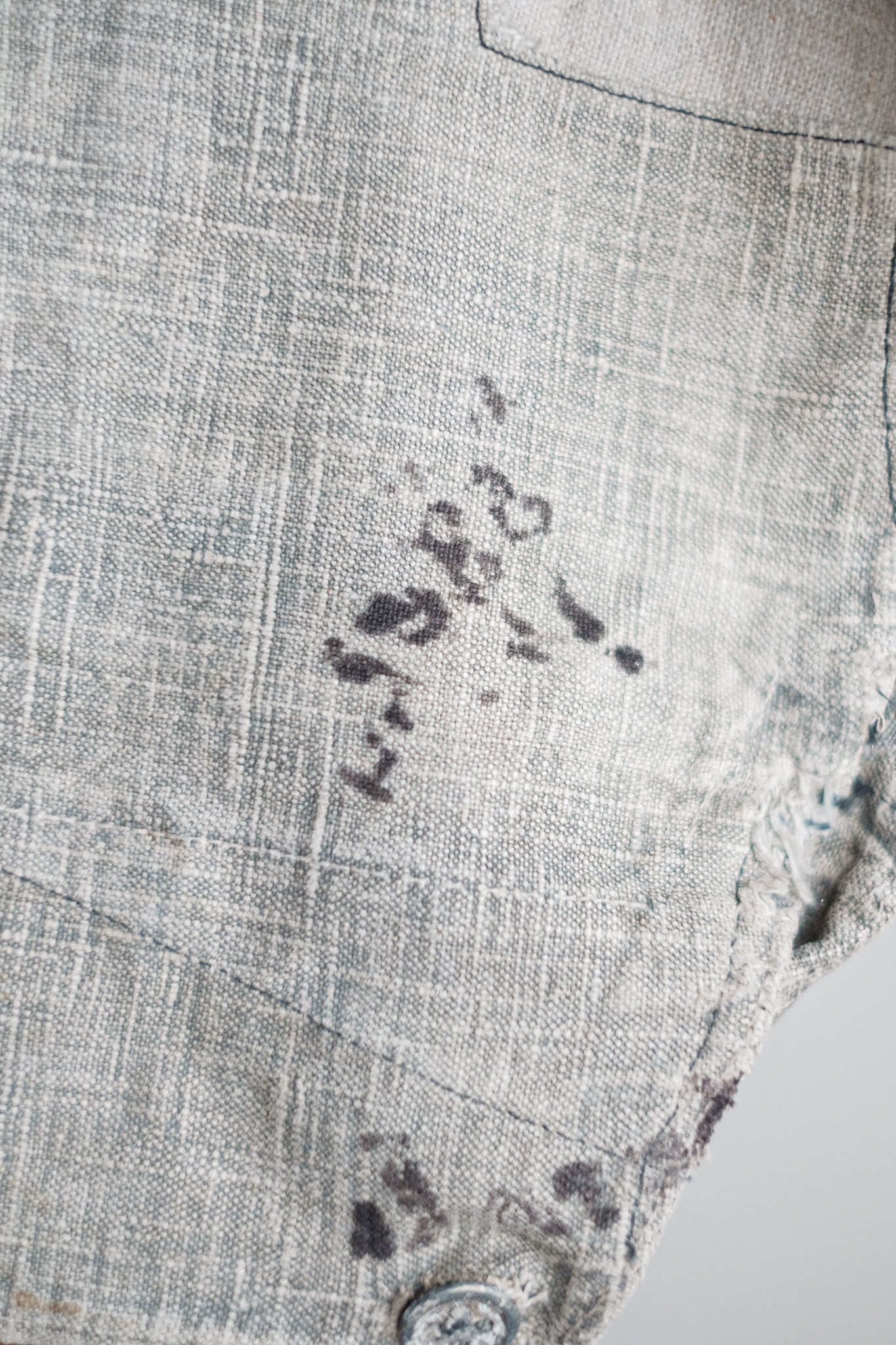 【~10's】WW1 German Navy Bourgeron Linen Smock “Feldgrau Green Grey”