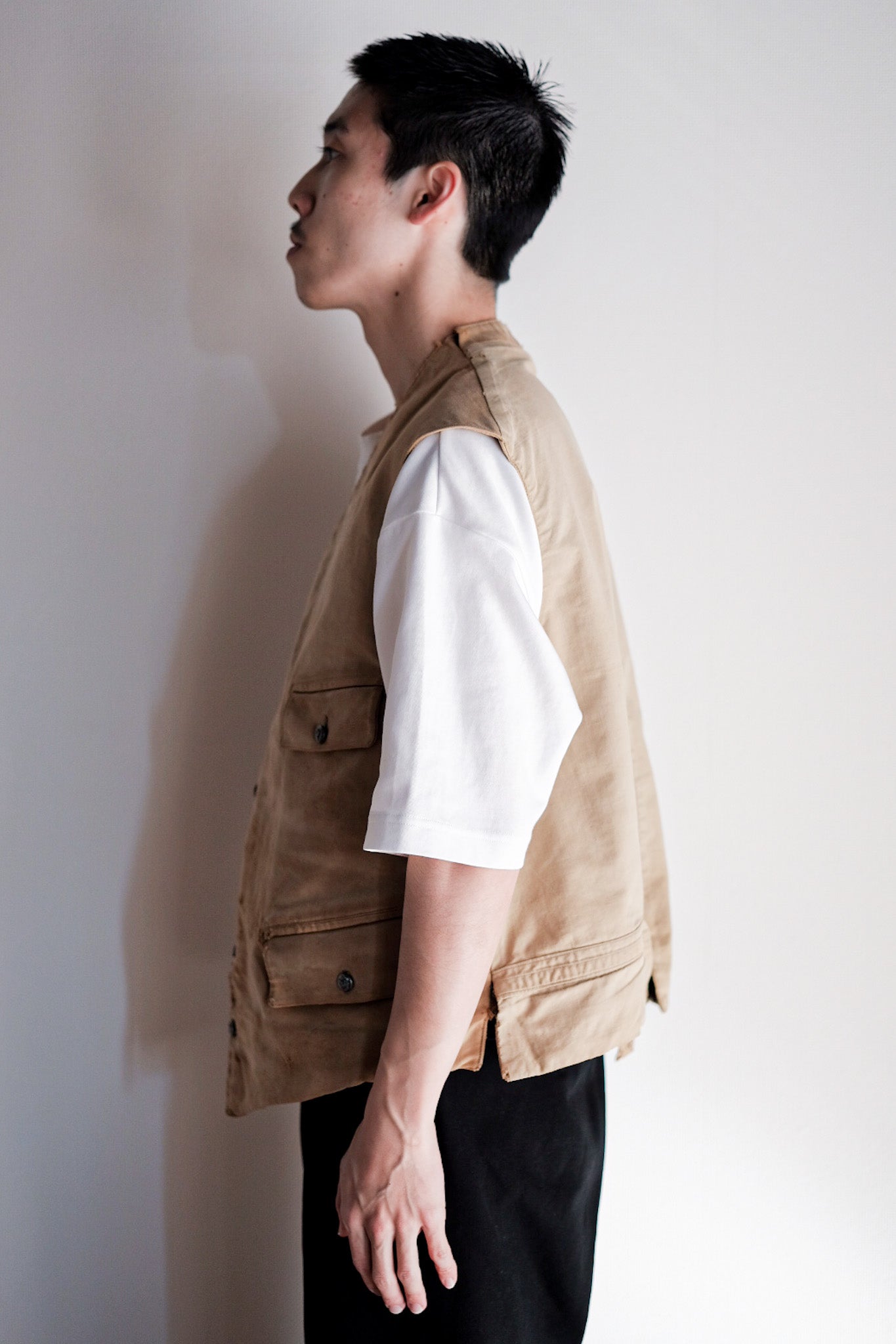 【~30's】French Vintage Moleskin Hunting Gilet
