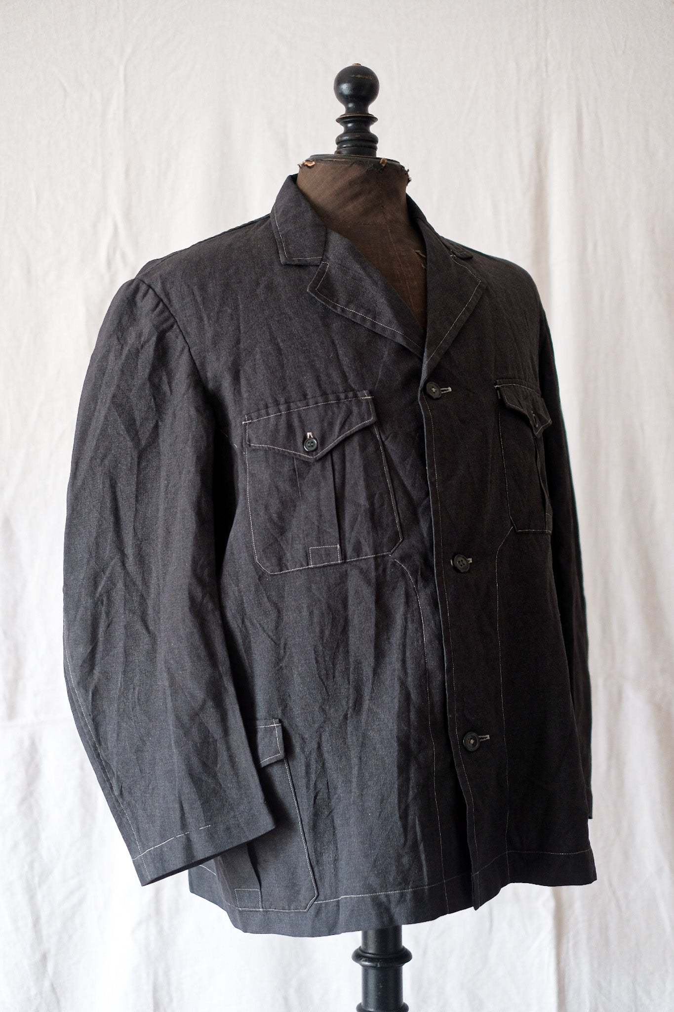 【~50's】French Vintage Light Wool Gabardine Work Jacket