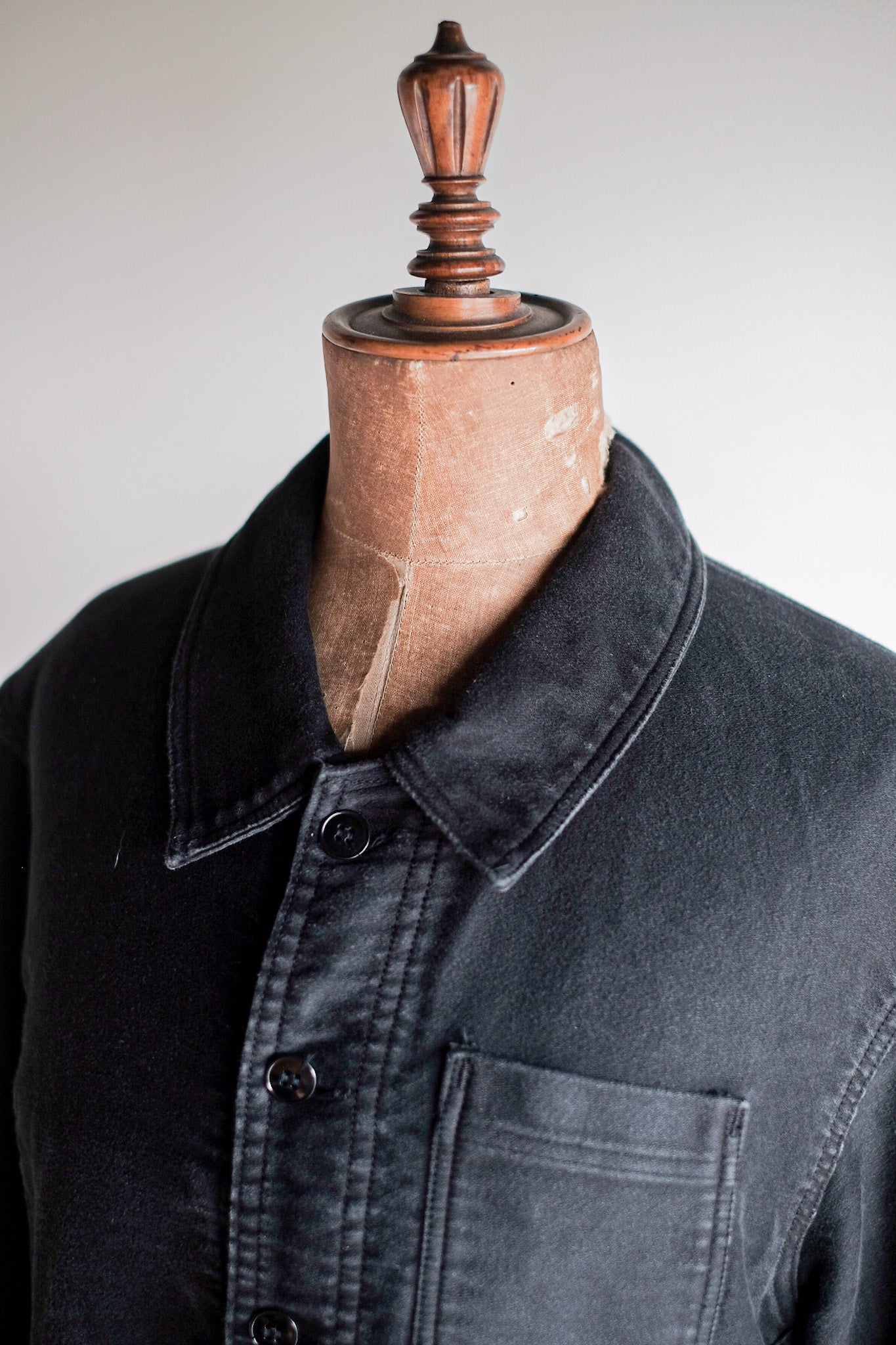 【~50's】French Vintage Black Moleskin Work Jacket