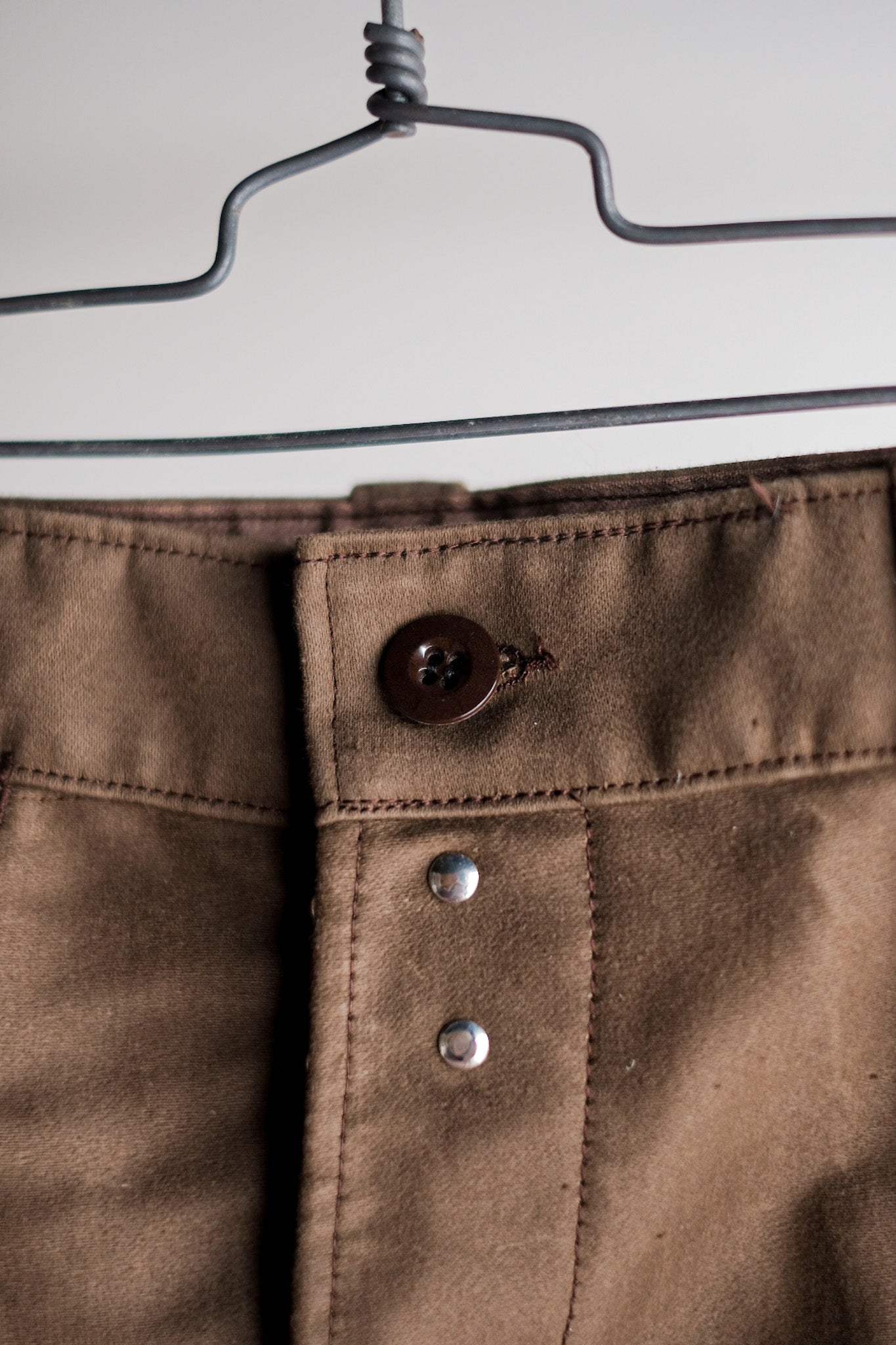 【~50's】French Vintage Brown Moleskin Work Pants "Dead Stock"