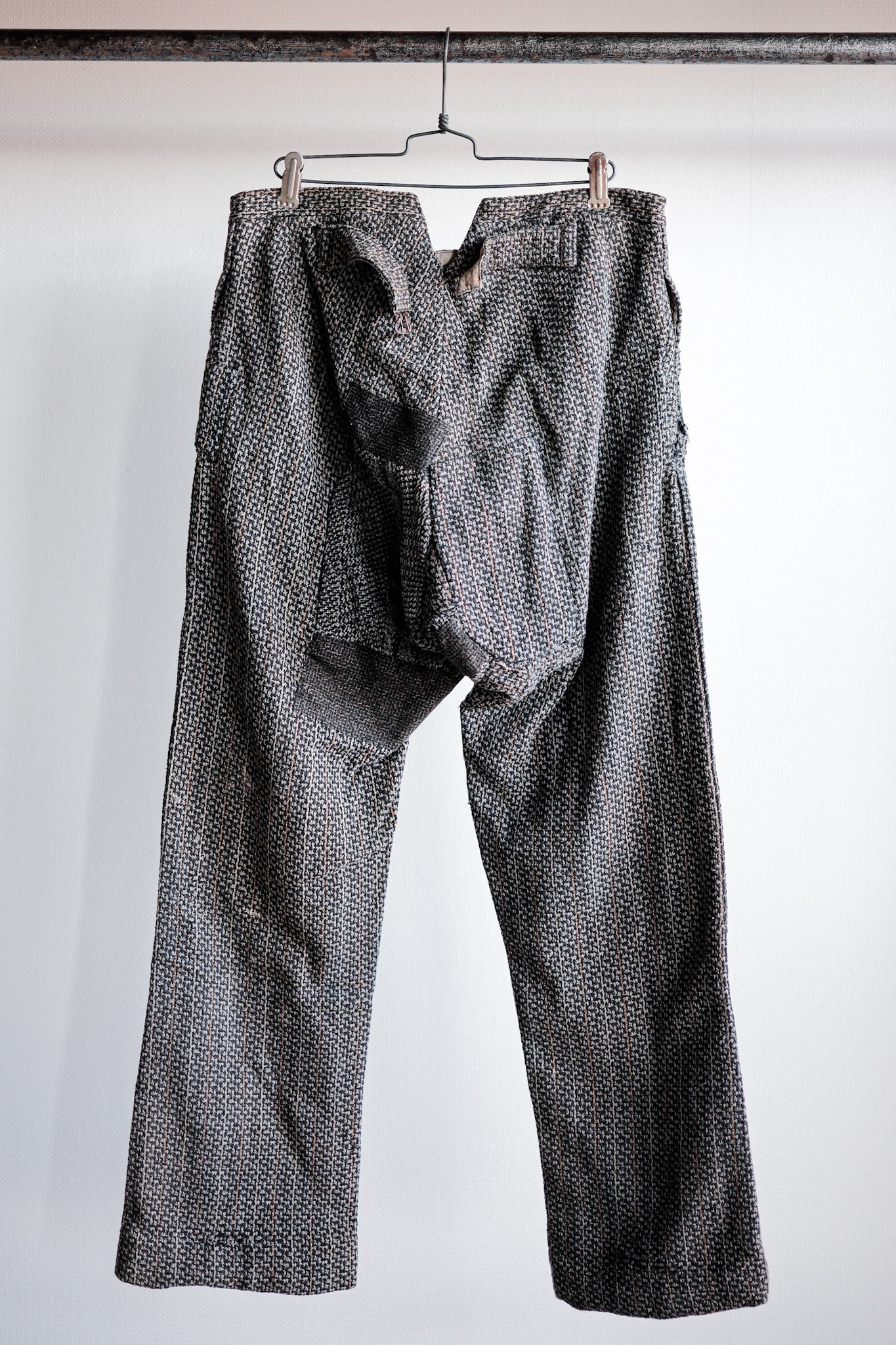 【~20's】French Vintage Homemade Wool Work Pants "Patchwork"