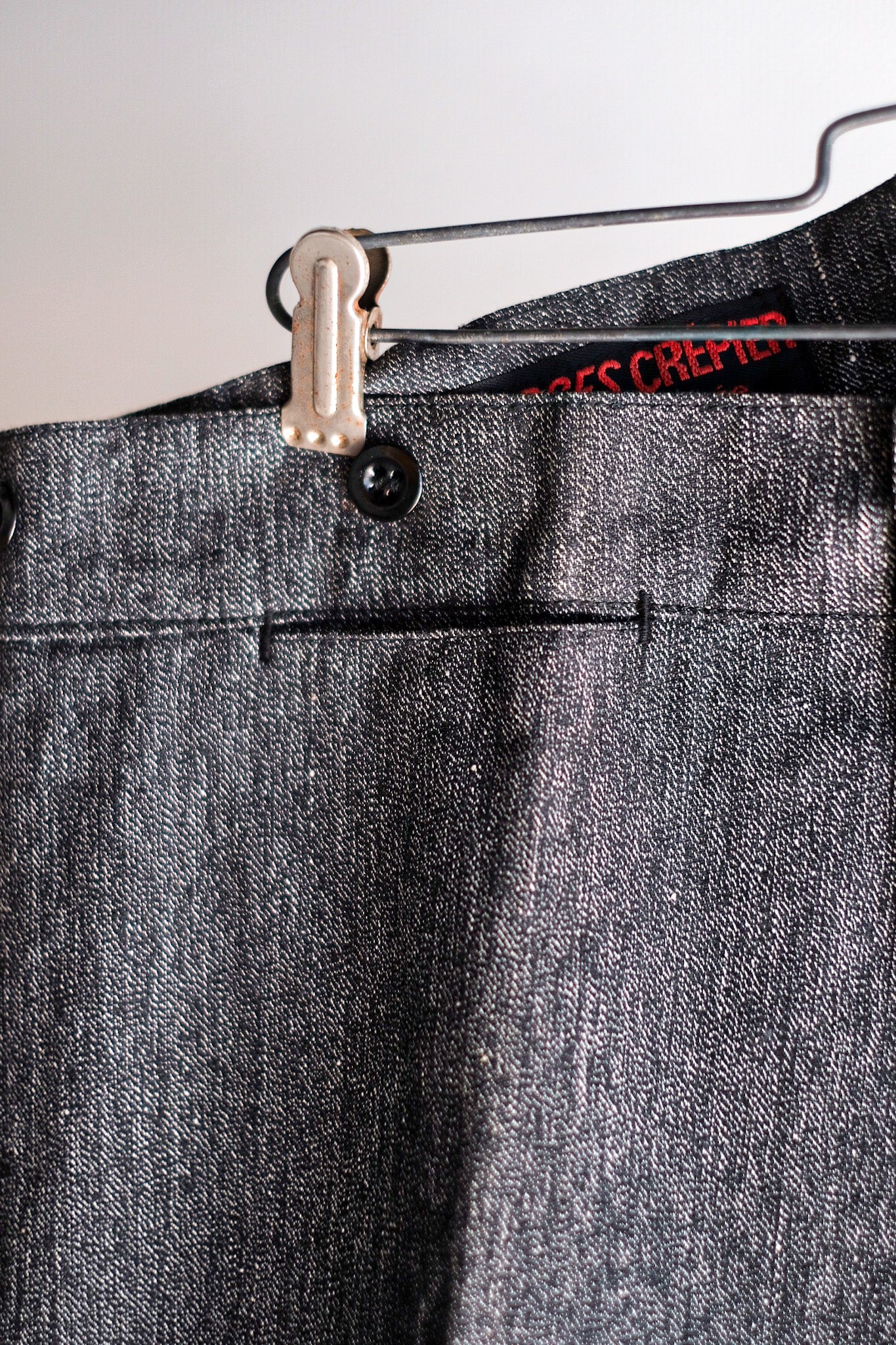 【~30's】French Vintage Black Chambray Work Pants "Dead Stock"