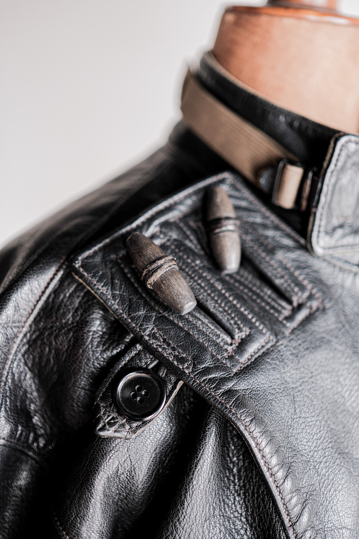 【~50's】Swedish Army Dispatch Rider Leather Motorcycle Jacket