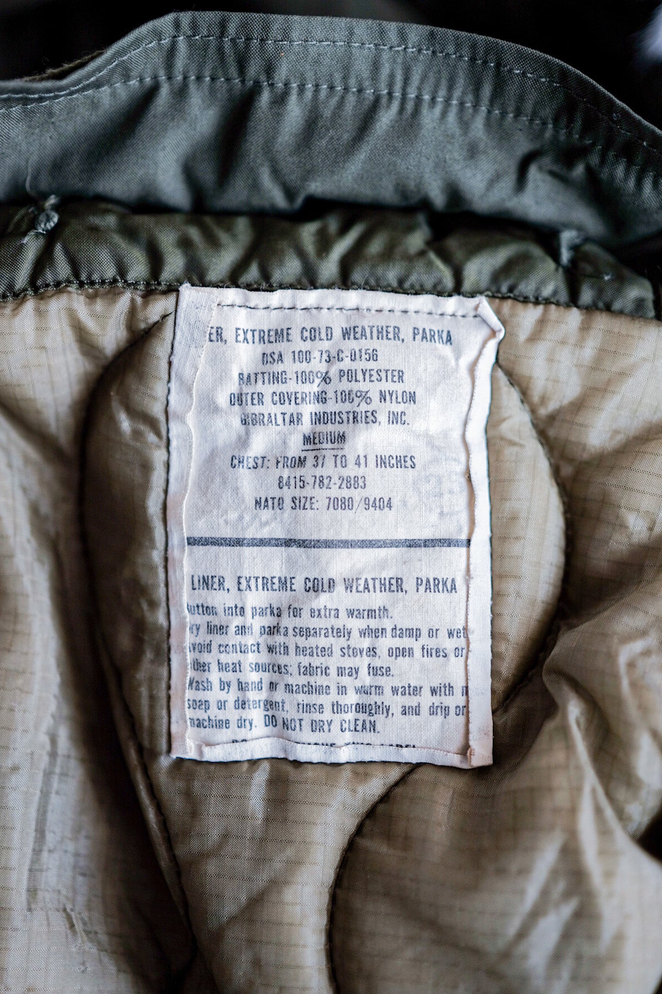 【~80's】U.S.ARMY M-65 Fishtail Parka Size.MEDIUM "Full Set"