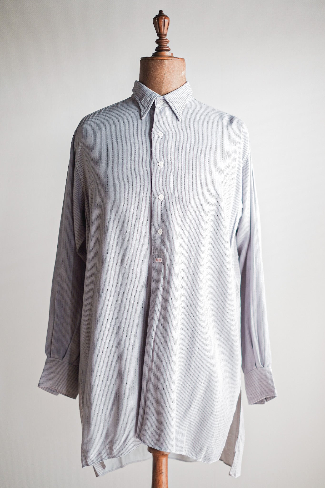 【~40's】French Vintage Rayon Grandpa Shirt