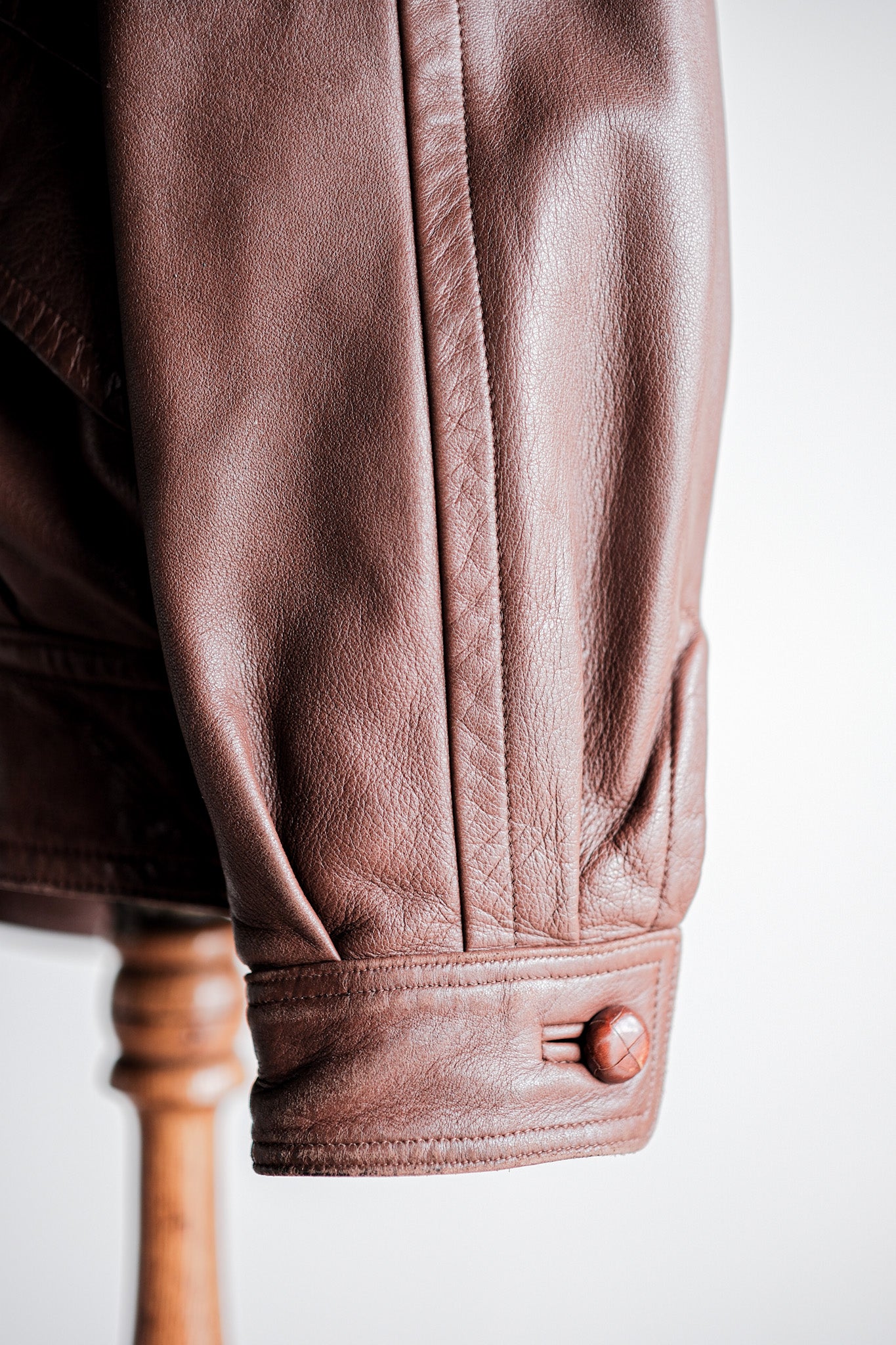 【~80's】Old Gucci Shawl Collar Leather Bomber Jacket Size.52