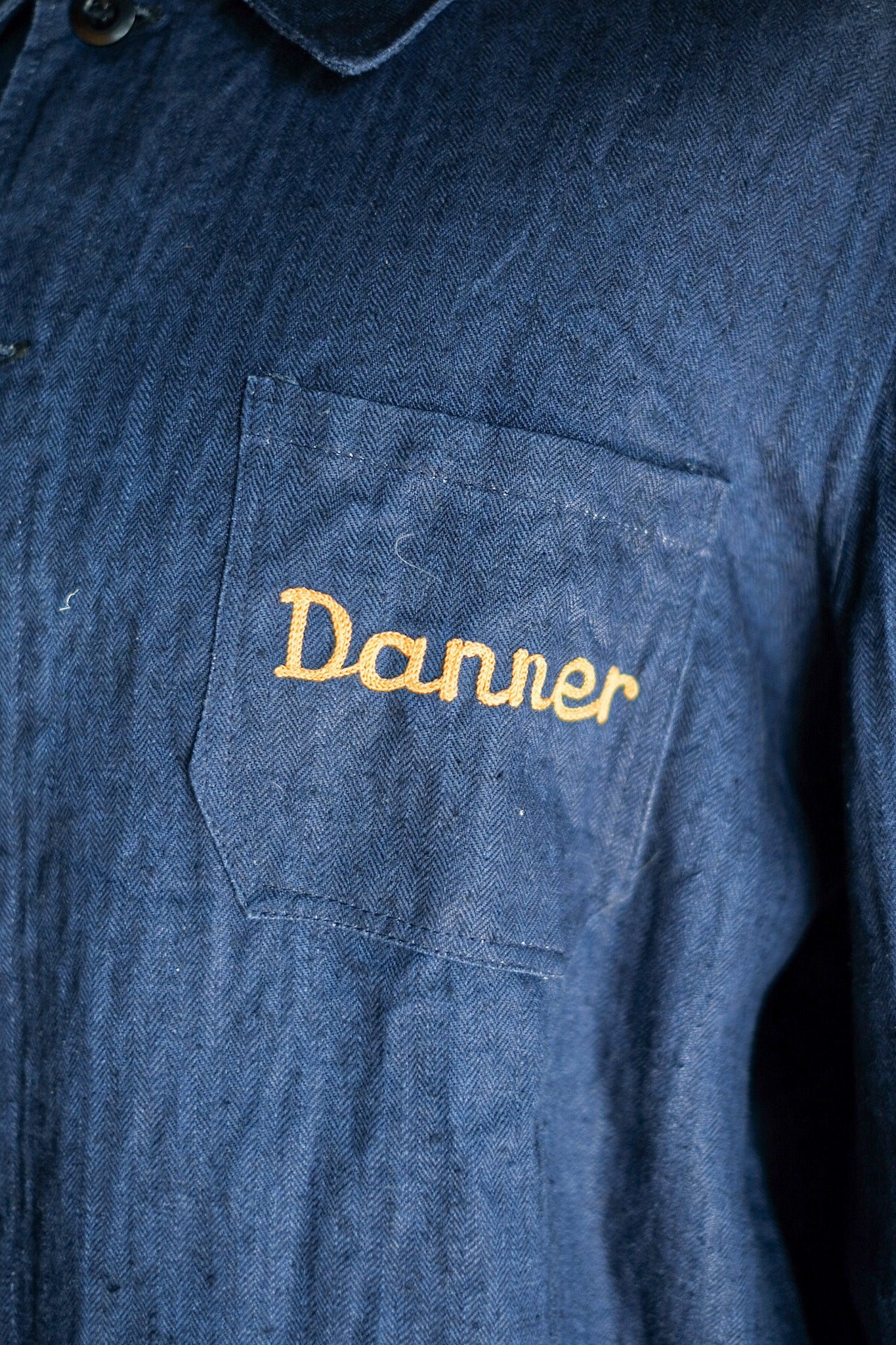 【~40's】French Vintage Indigo HBT Linen Work Jacket