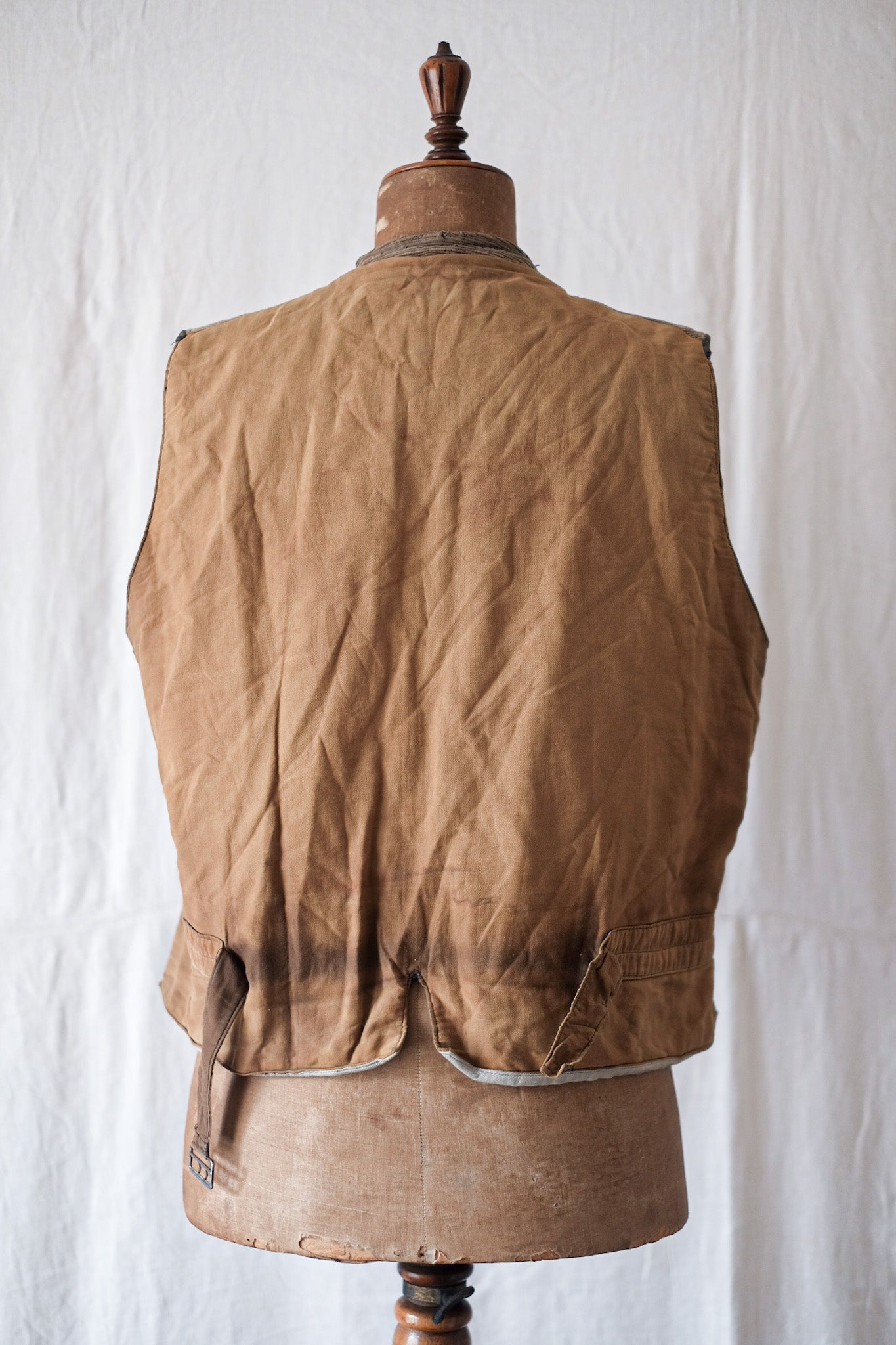 【~30's】French Vintage Brown Corduroy Hunting Gilet