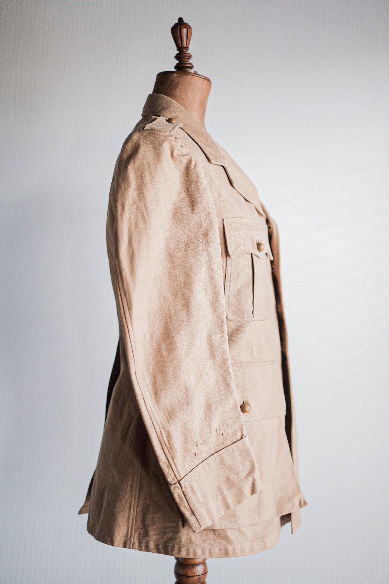 【~50's】French Vintage Cotton Linen Chino Jacket "Garally Lafayette" "Dead Stock"