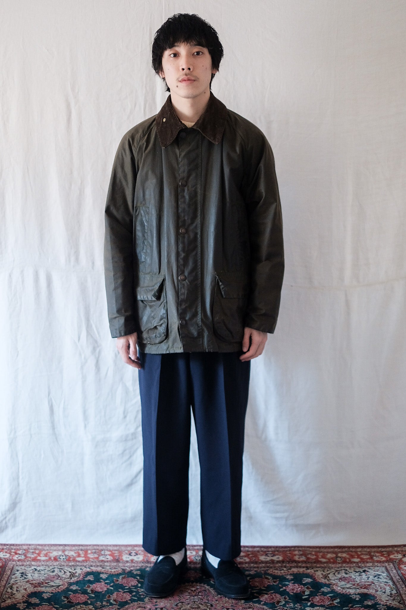 【~90's】Vintage Barbour "BEDALE" 3 Crest Size.40