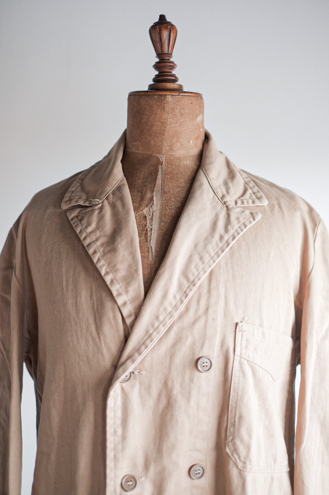 【~50's】Dutch Vintage Double Breasted Cotton Work Coat