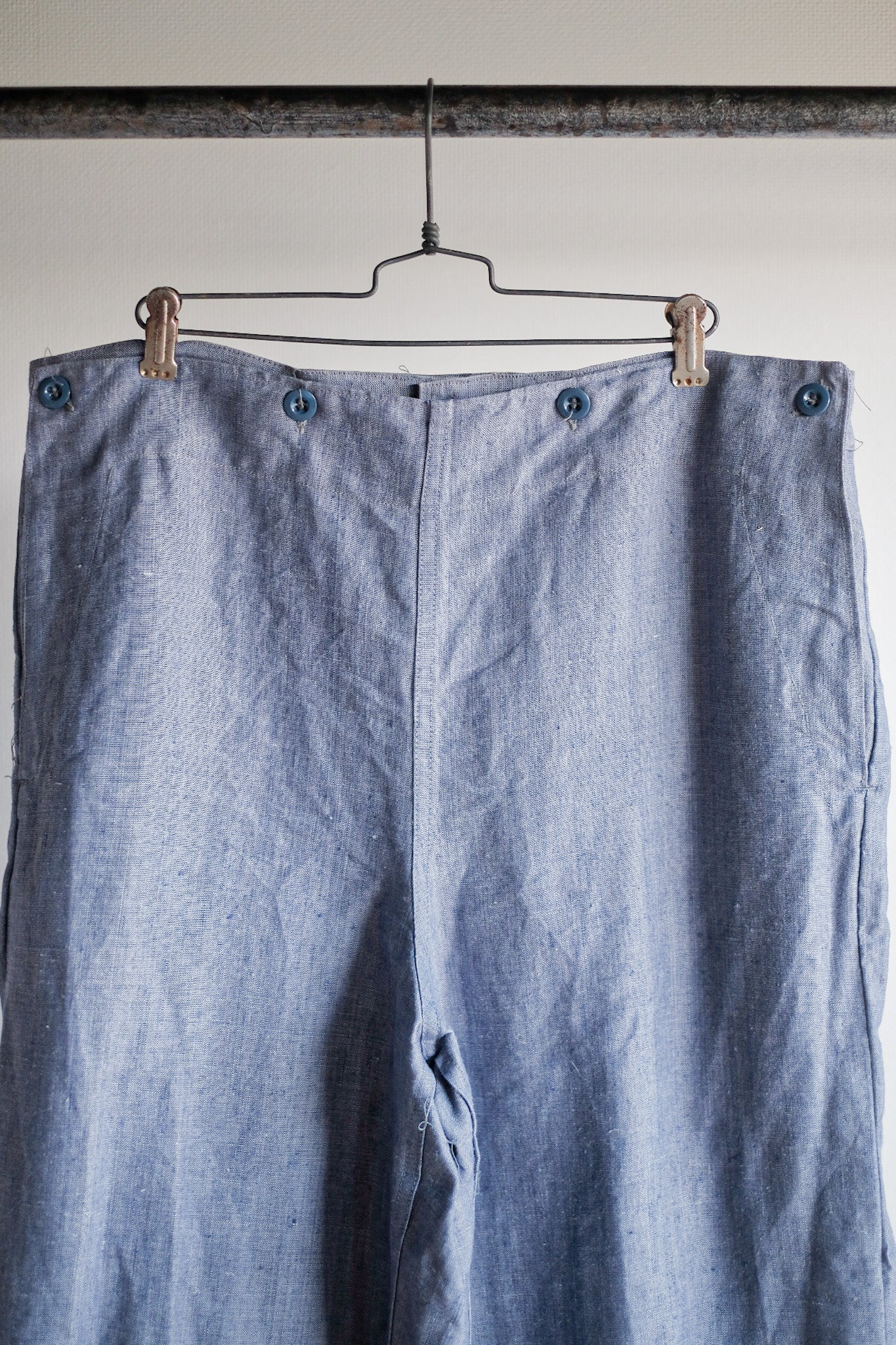 【~50's】French Navy Ramie Linen Sailor Pant "Dead Stock"