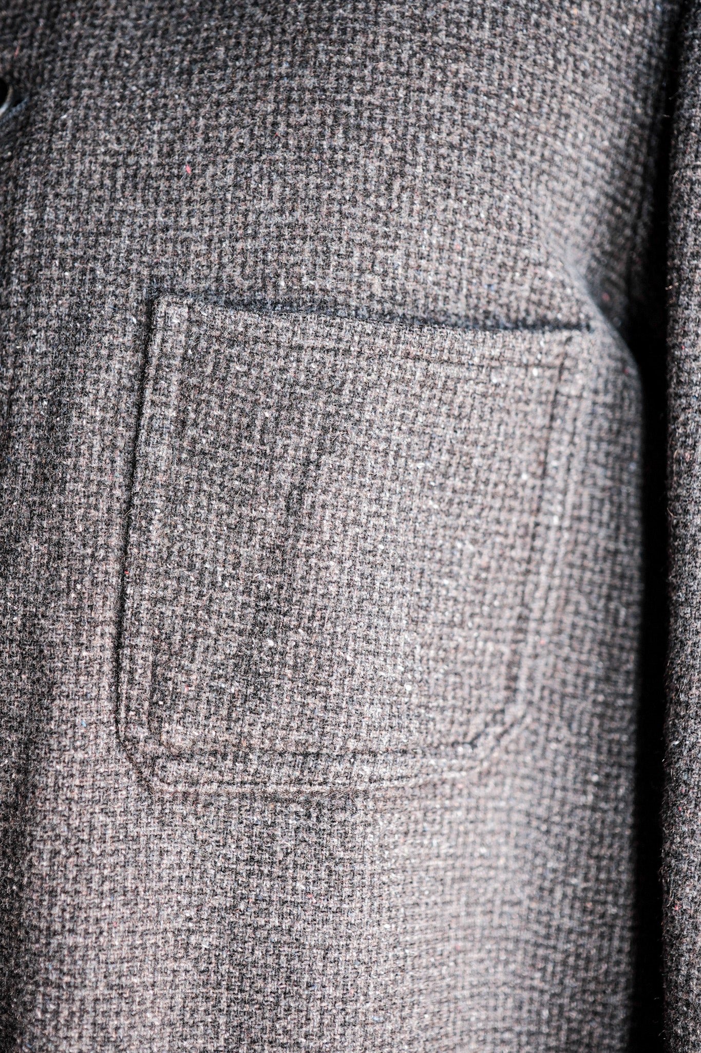 【~50's】French Vintage Gray Wool Checked Work Jacket