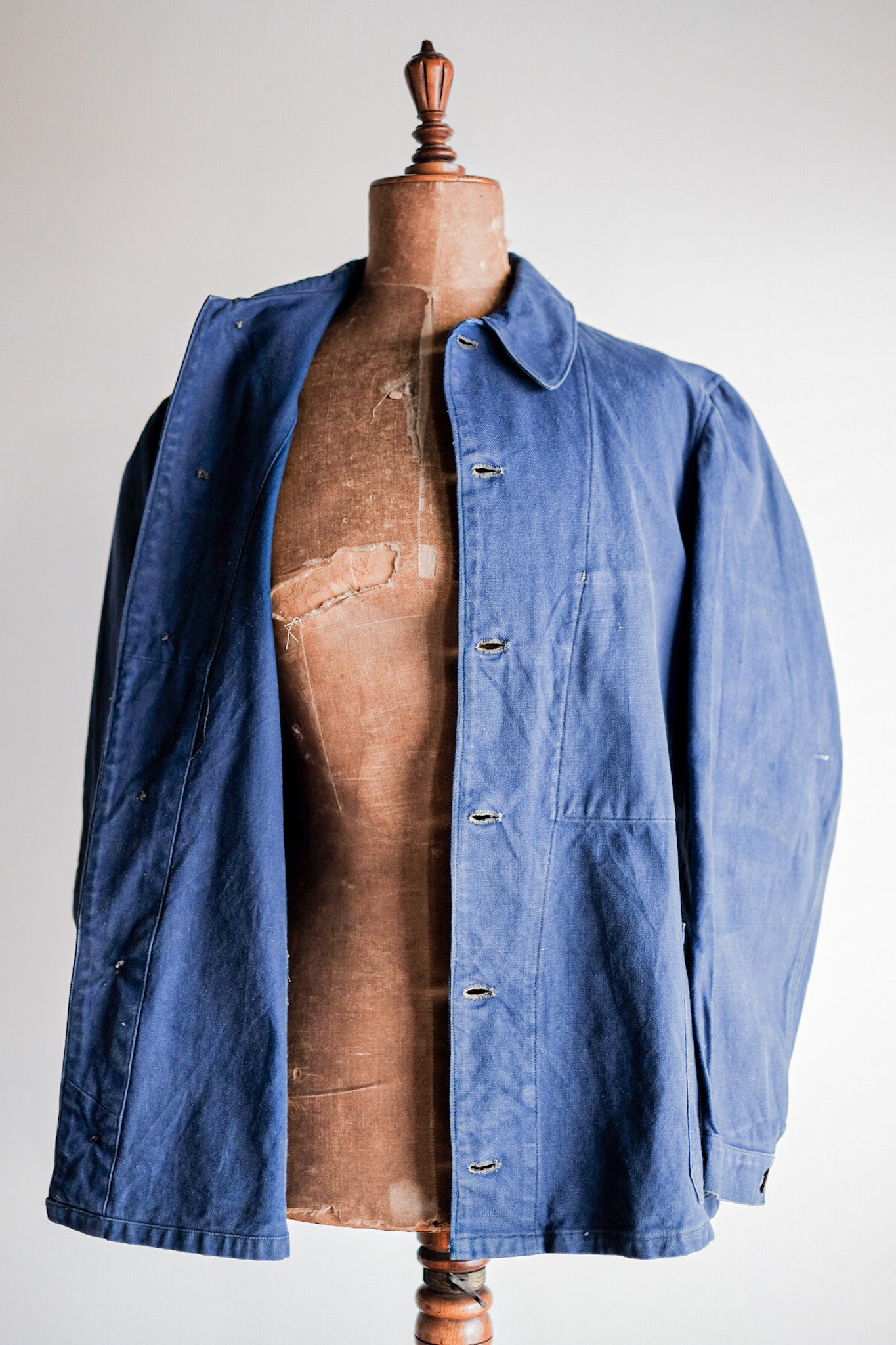 【~40's】French Navy Indigo Cotton Twill Chore Jacket