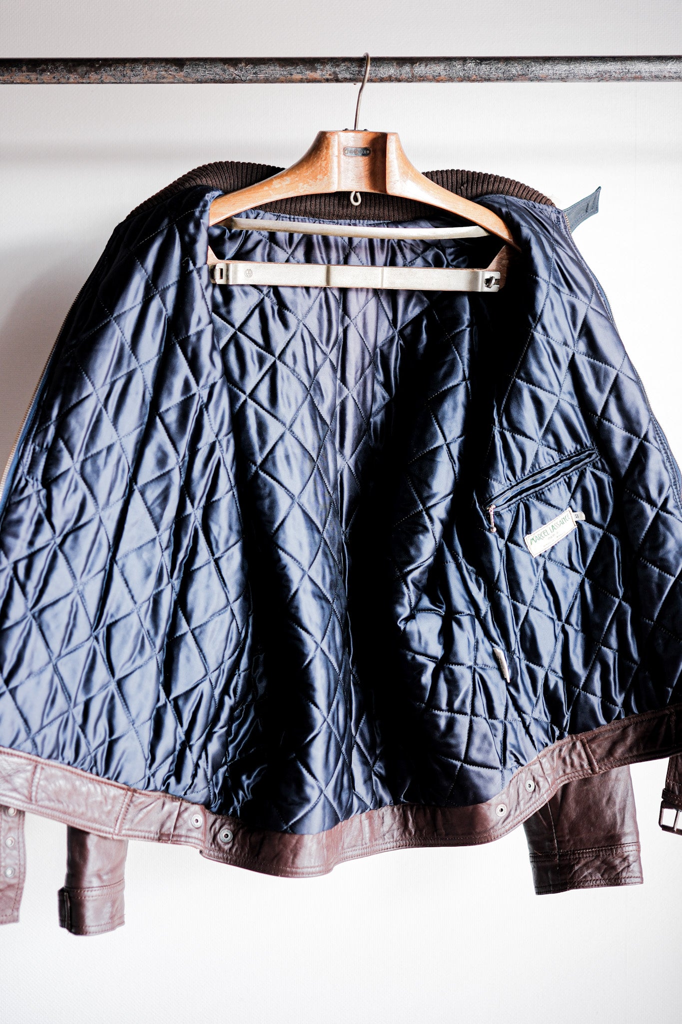 【~70's】Old Marcel Lassance Leather Bomber Jacket Size.52