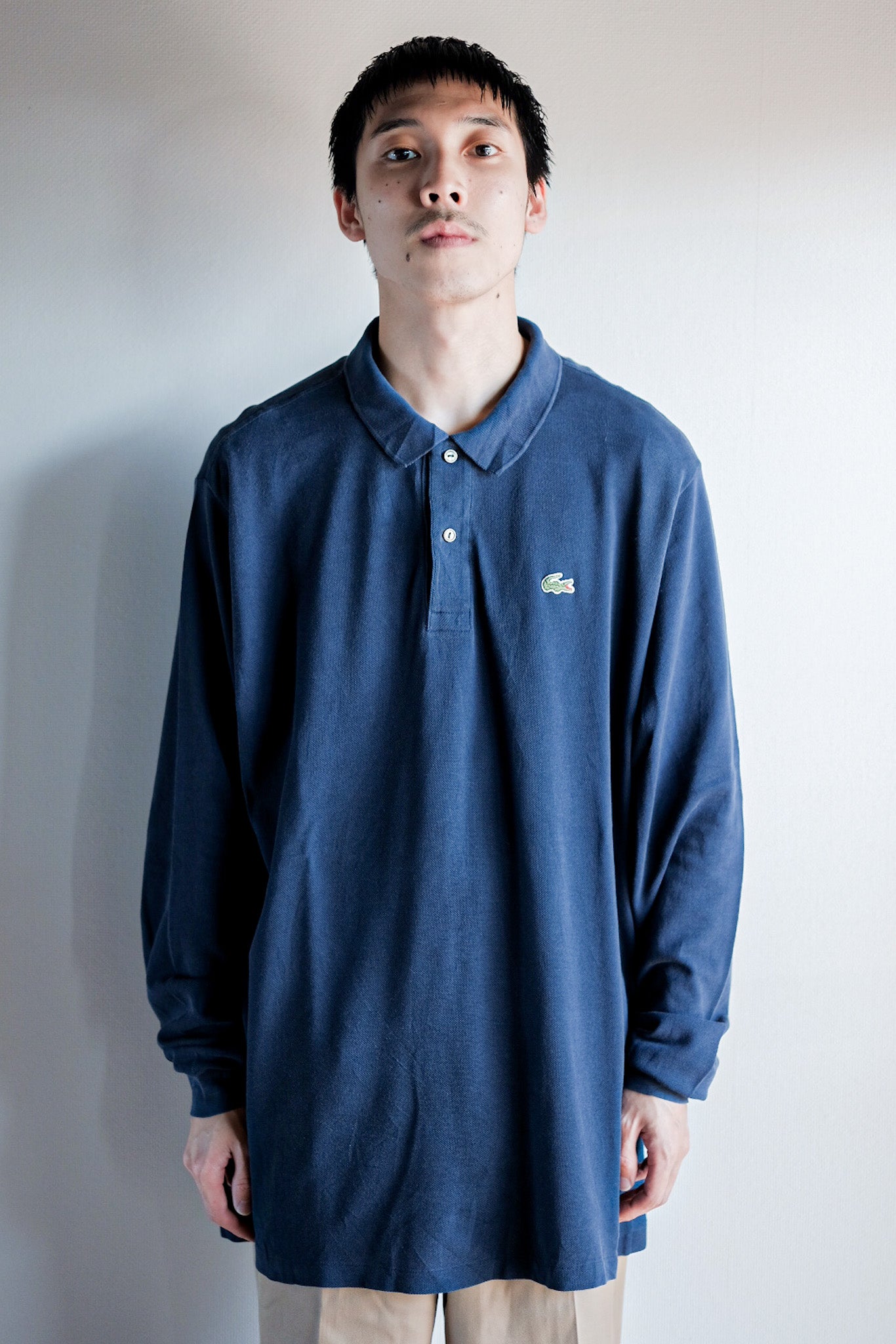 【~80's】CHEMISE LACOSTE L/S Polo Shirt Size.6 "Navy"