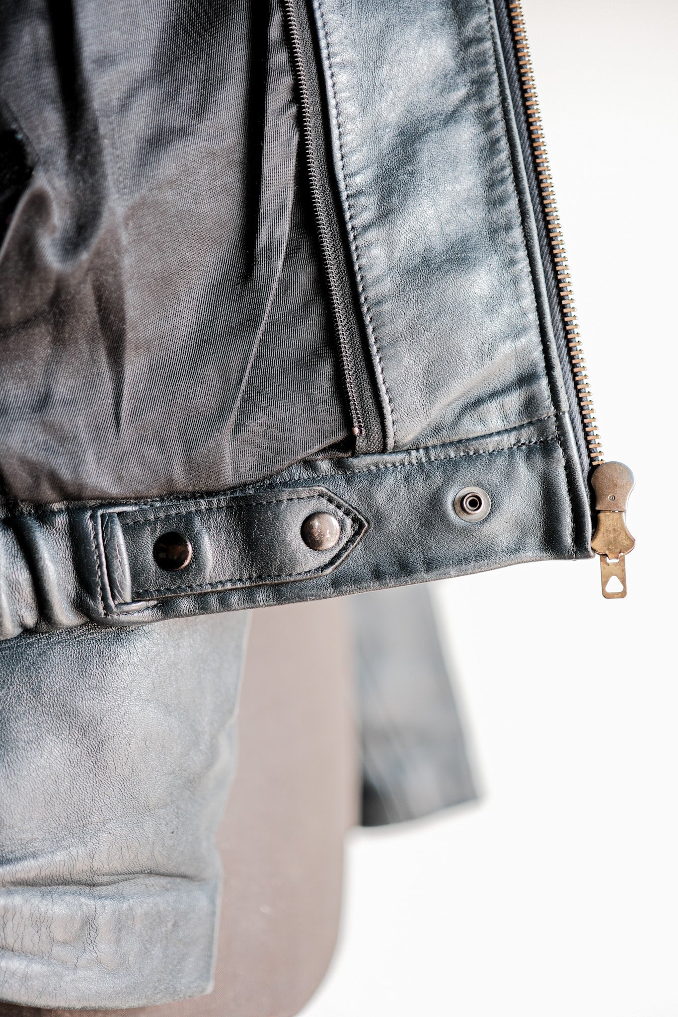 【~70's】French Air Force Pilot Leather Jacket Size.44