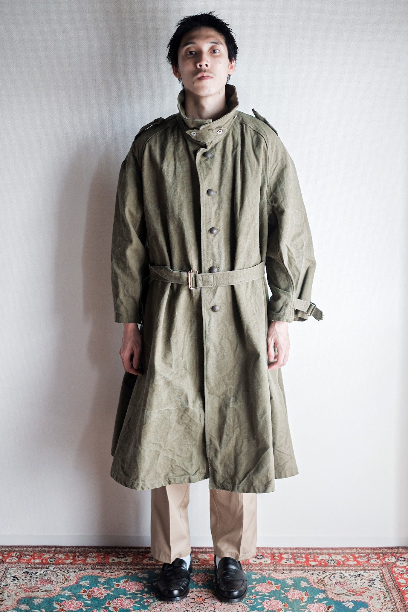 【~50's】French Army M35 Motorcycle Coat Size.2 "Dead Stock"