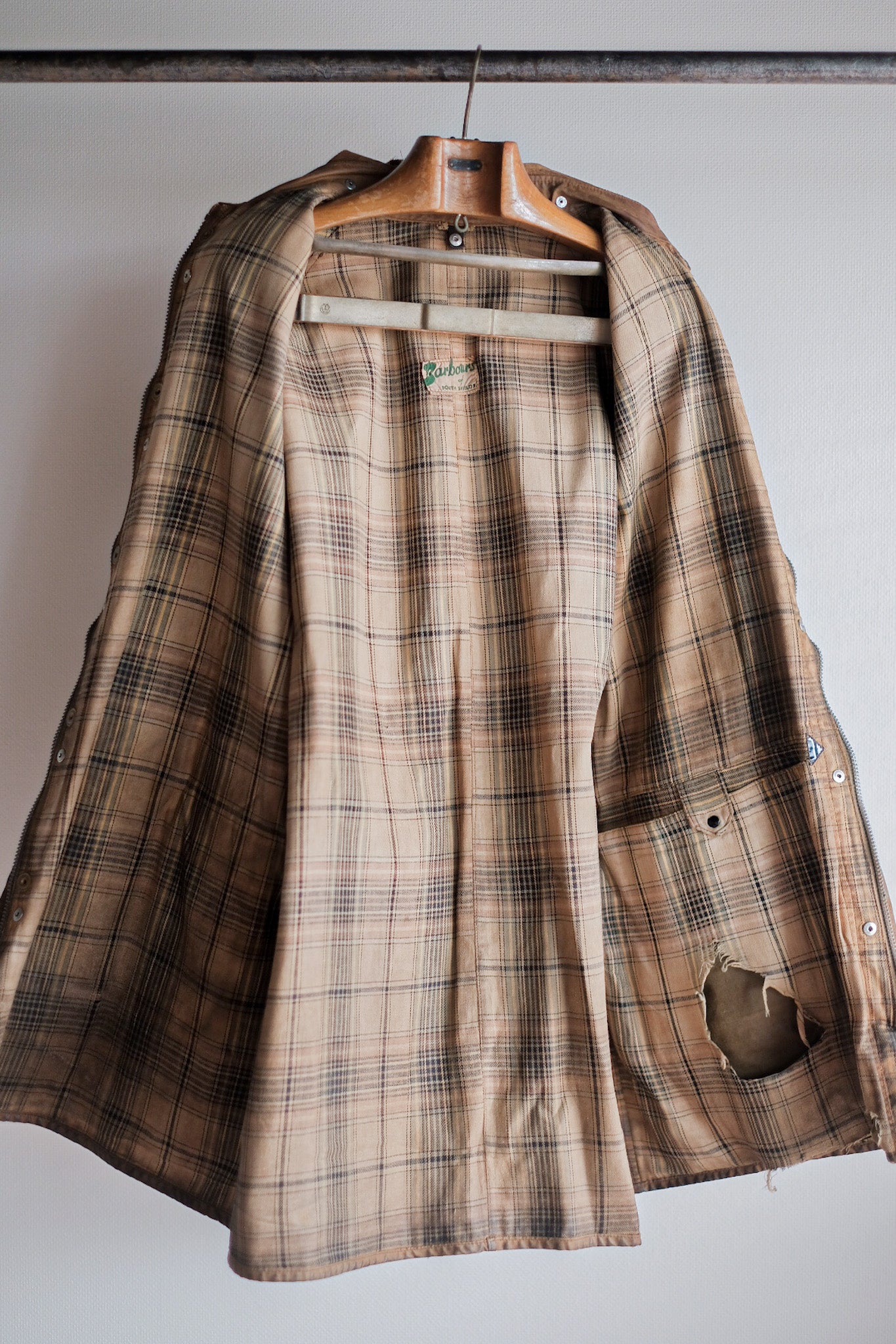 【~40's】Vintage Barbour "Solway Zipper" White Label
