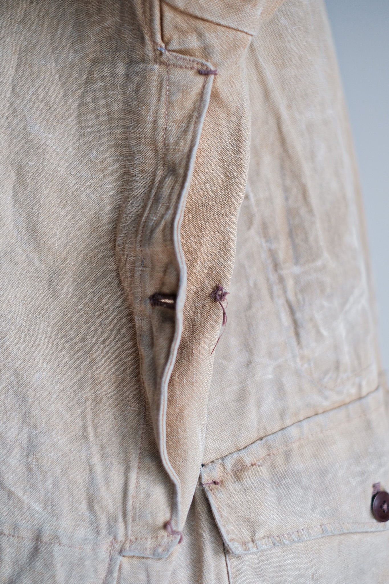 【~30's】French Vintage Linen Hunting Jacket