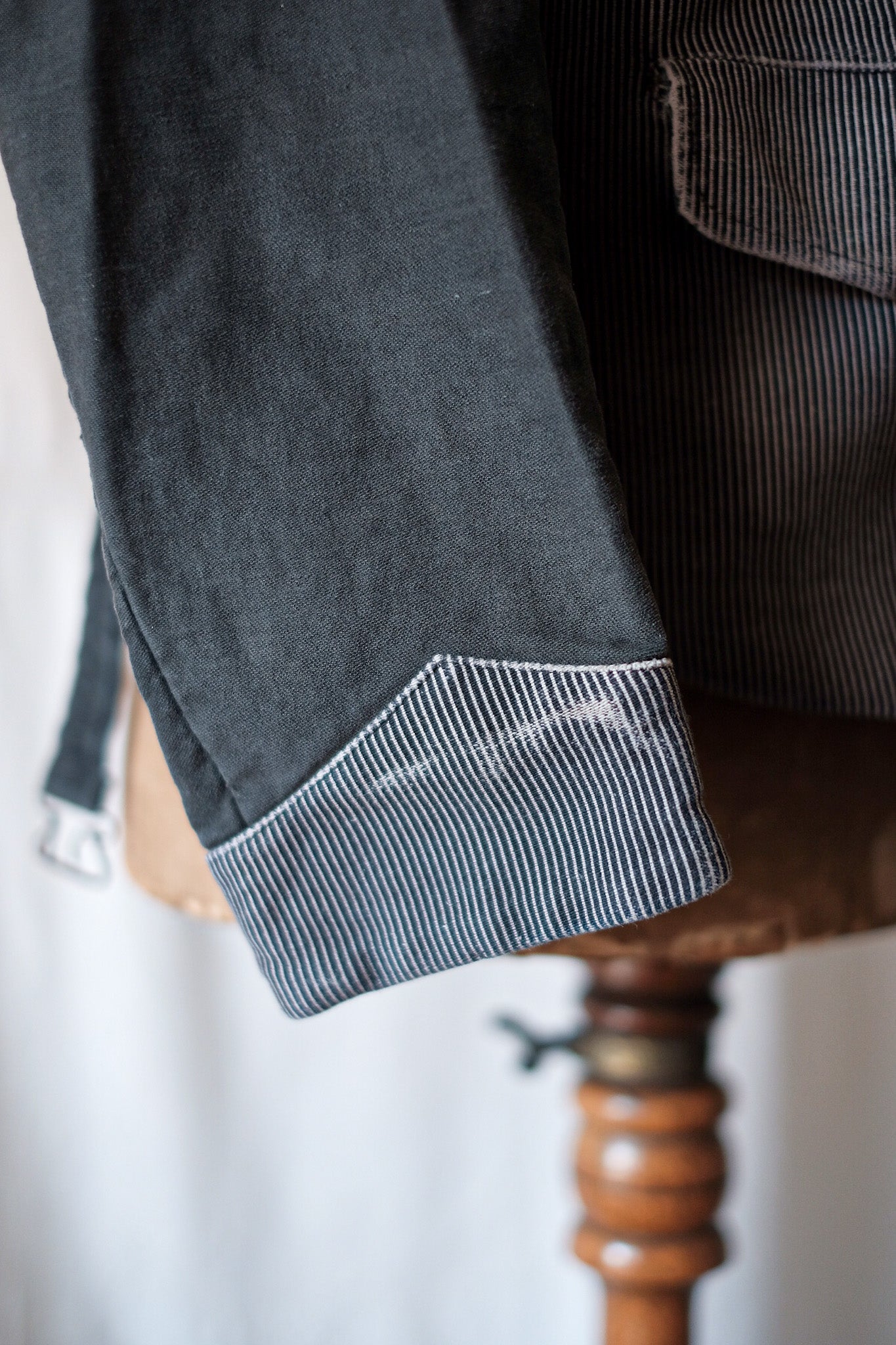 【~50's】Belgium Vintage Printed Moleskin Double Breasted Work Jacket