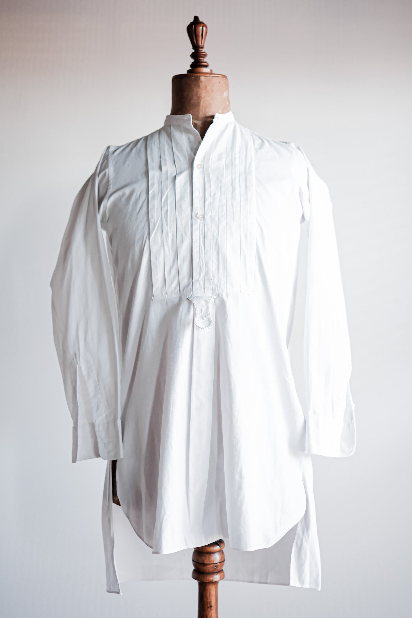 30年代~40年代 BELLE JARDINIERE デタッチャブルカラー 長袖シャツ ユーロ  ヨーロッパ ホワイト (メンズ 41)   O8720