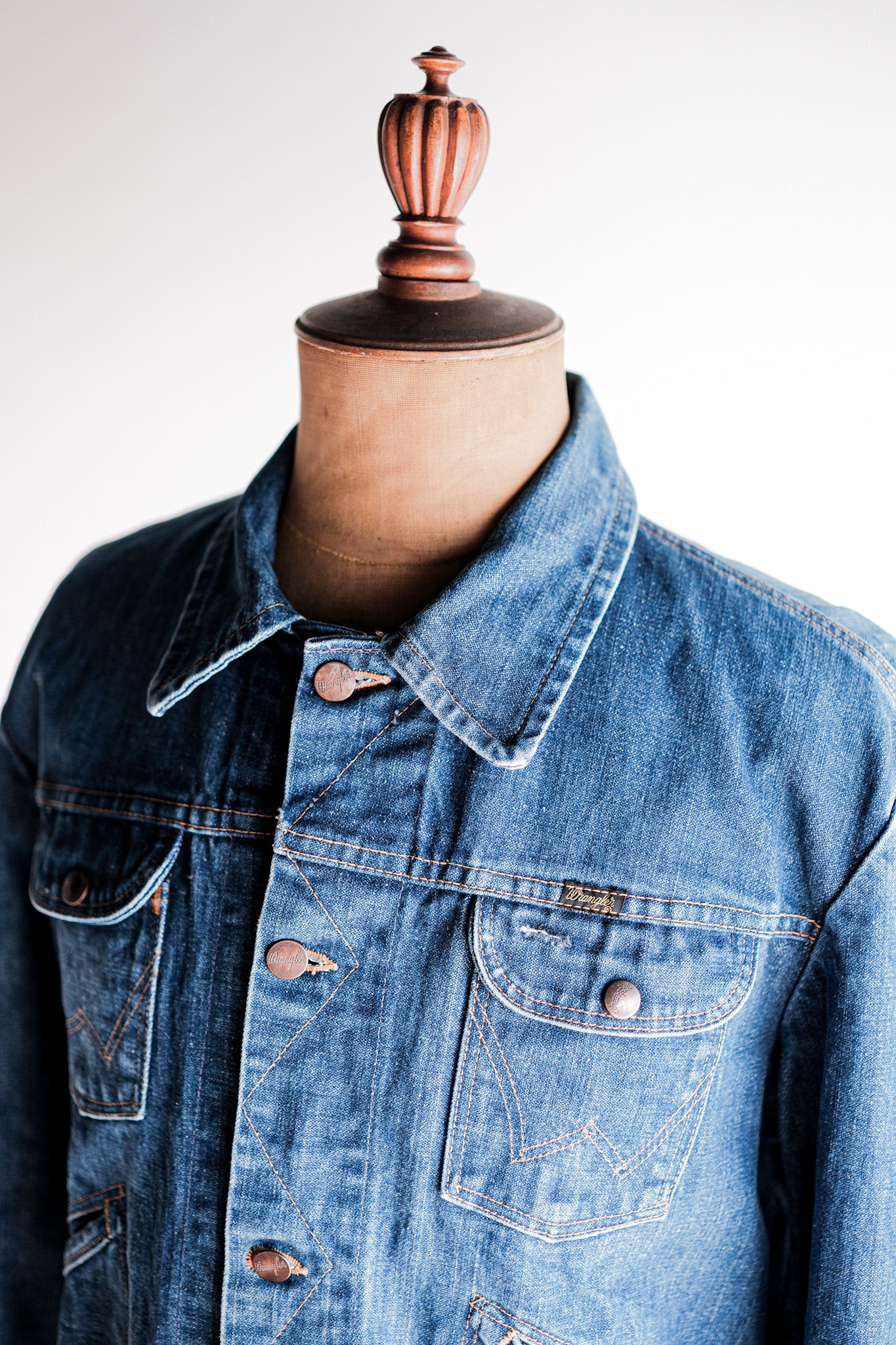 【~70's】Vintage Wrangler 124MJ Denim Jacket With Patches Size.44