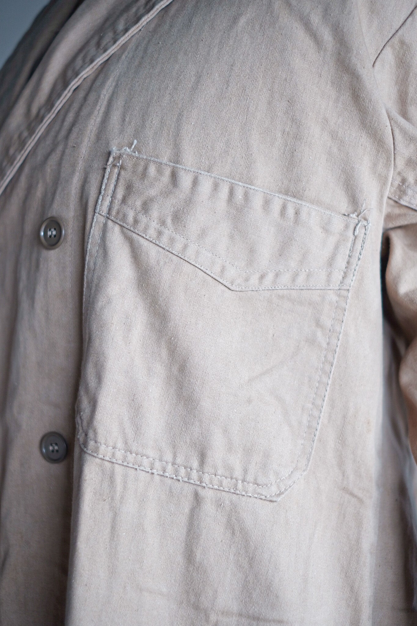 【~50's】Dutch Vintage Double Breasted Cotton Work Coat