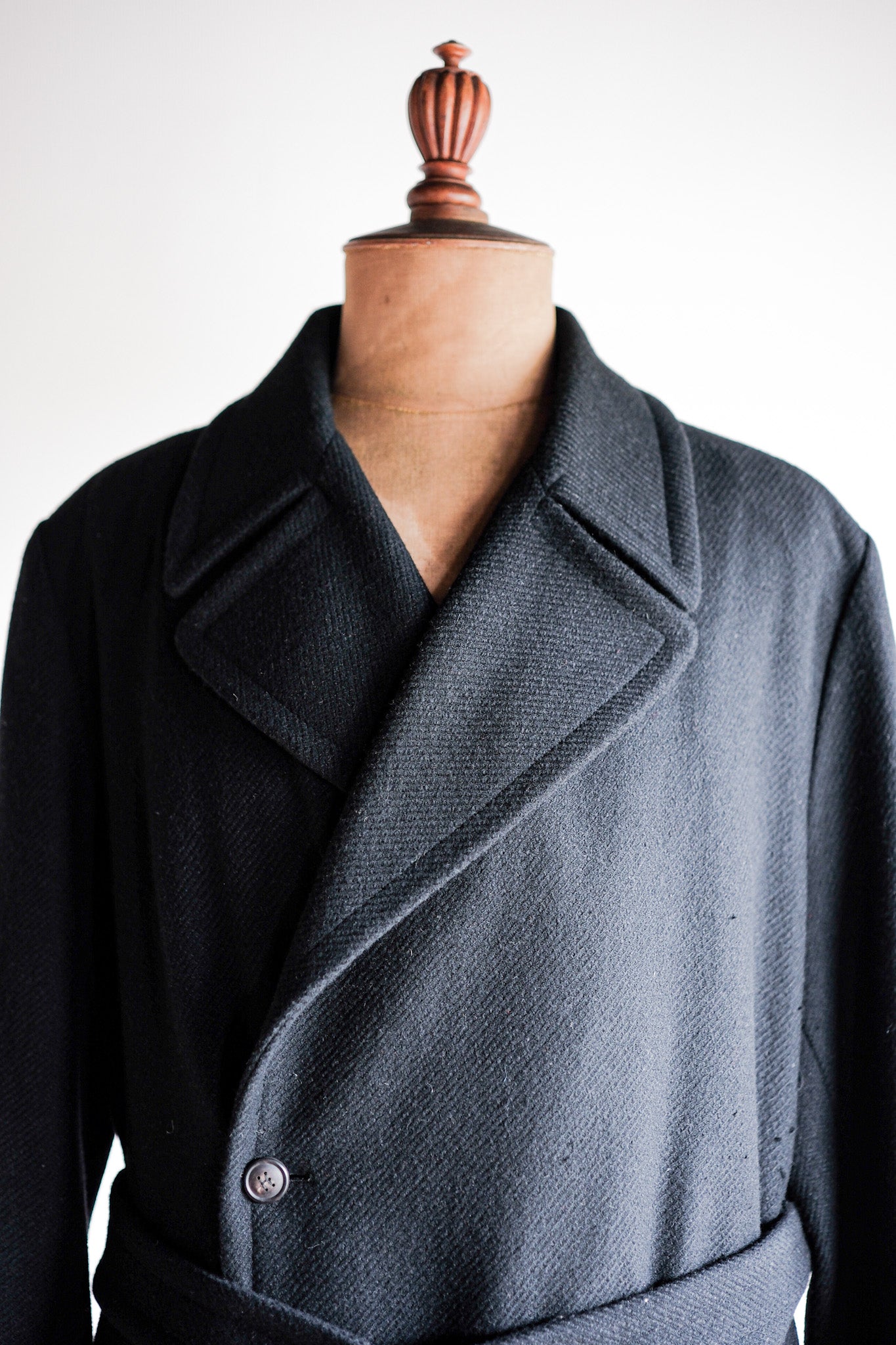 【~00's】Old Hermès Paris Cashmere Mix Wool Belted Coat by Martin Margiela