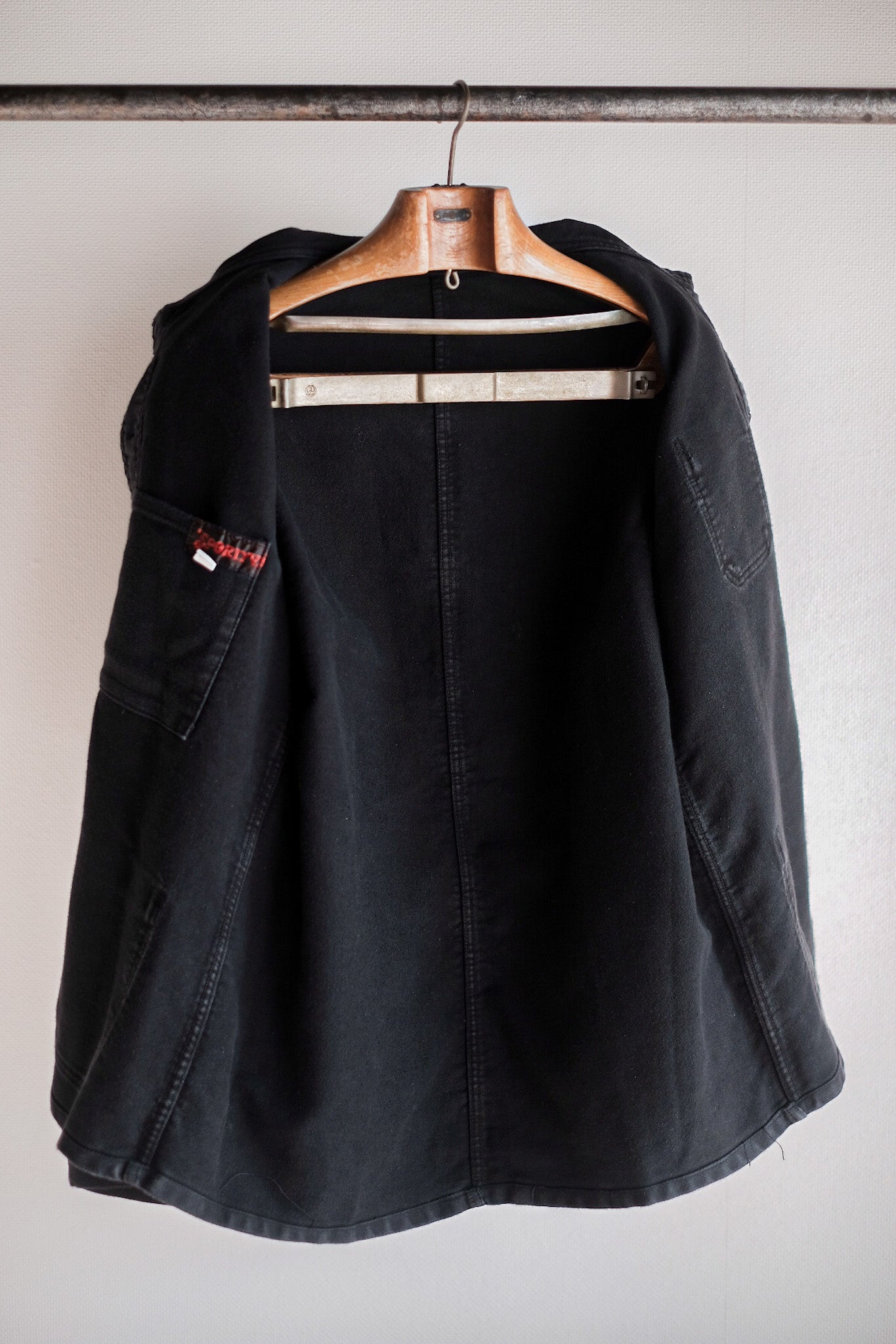 【~50's】French Vintage Black Moleskin Work Jacket
