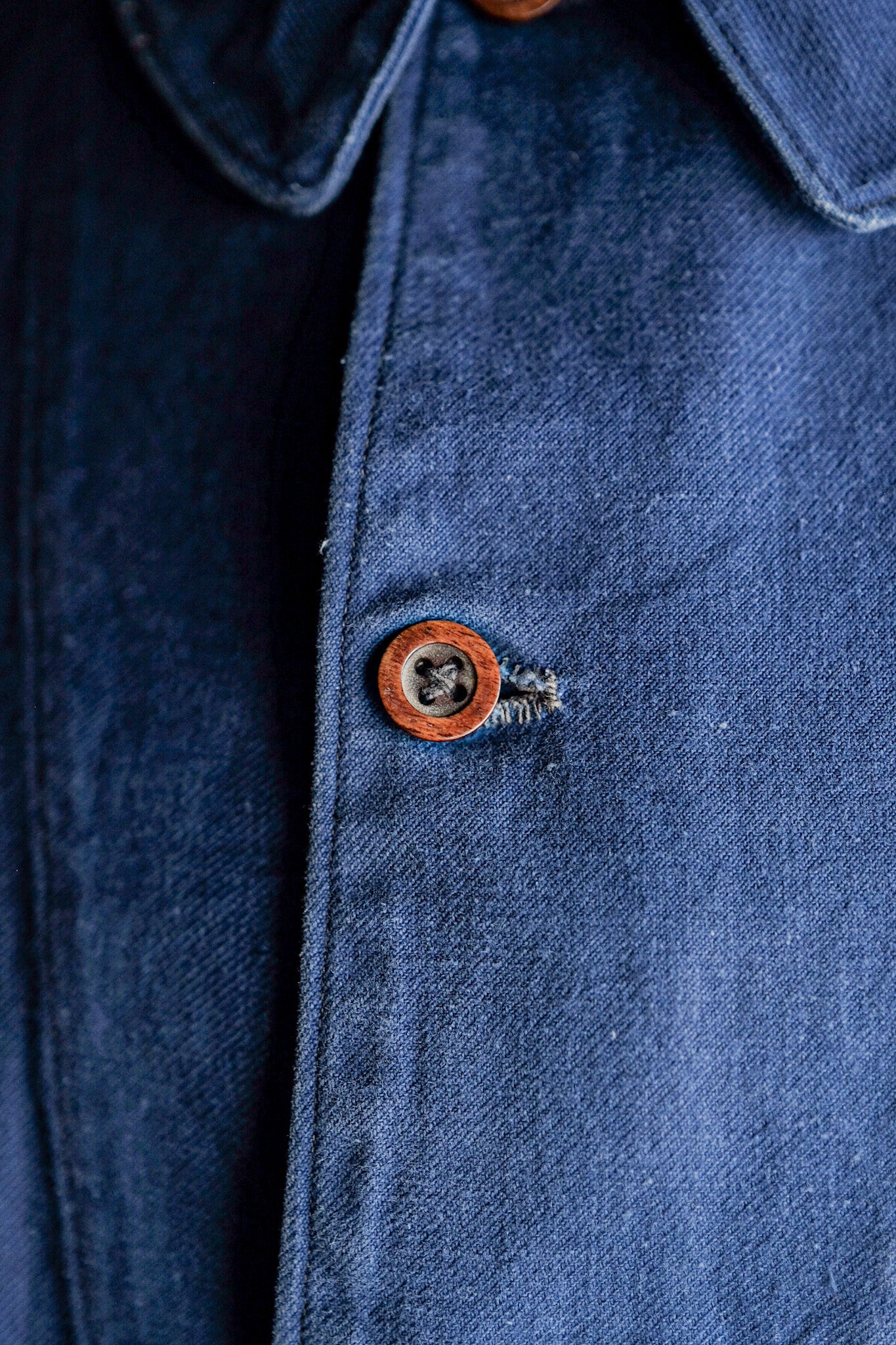 【~40's】French Navy Indigo Cotton Twill Chore Jacket