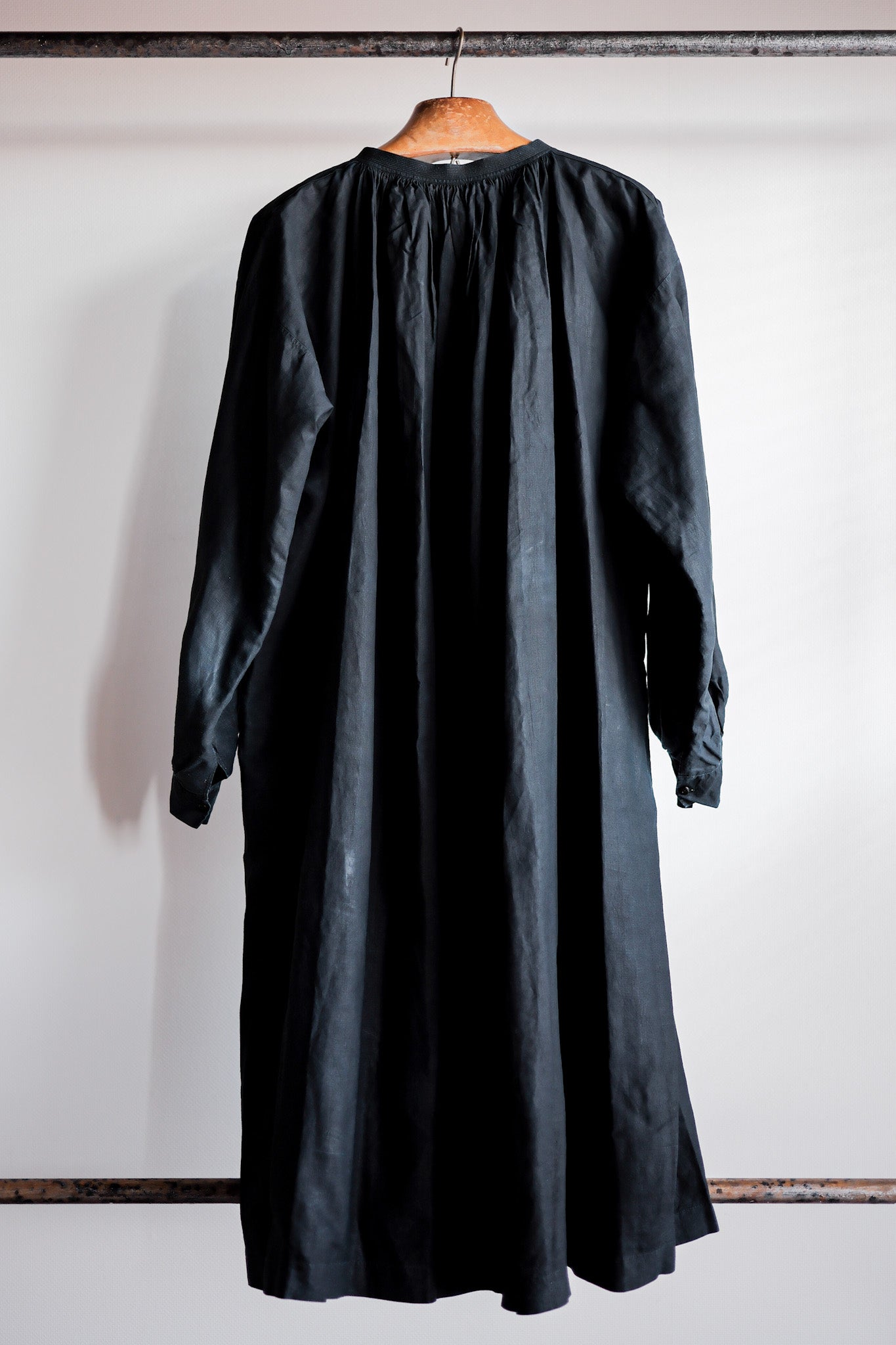 【Early 20th C】French Antique Indigo Linen Smock "Biaude"