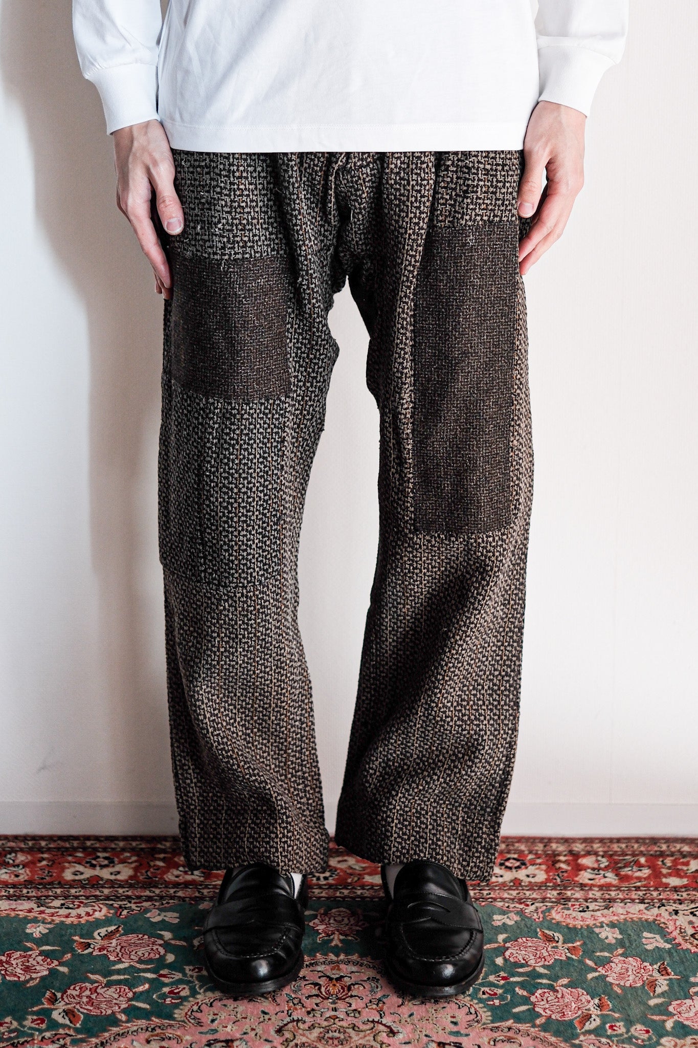 【~20's】French Vintage Homemade Wool Work Pants "Patchwork"