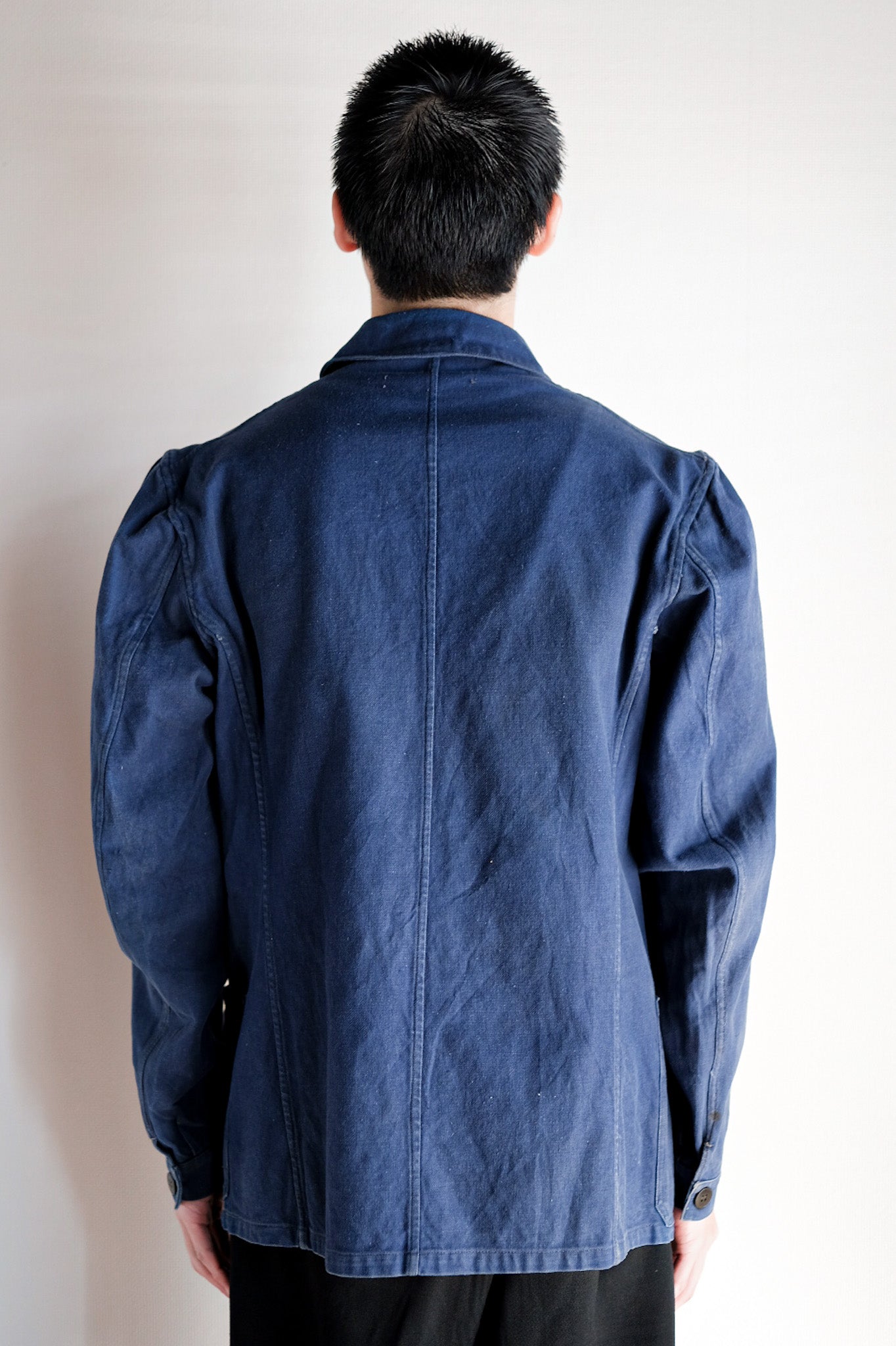 【~40's】French Navy Indigo Cotton Twill Chore Jacket
