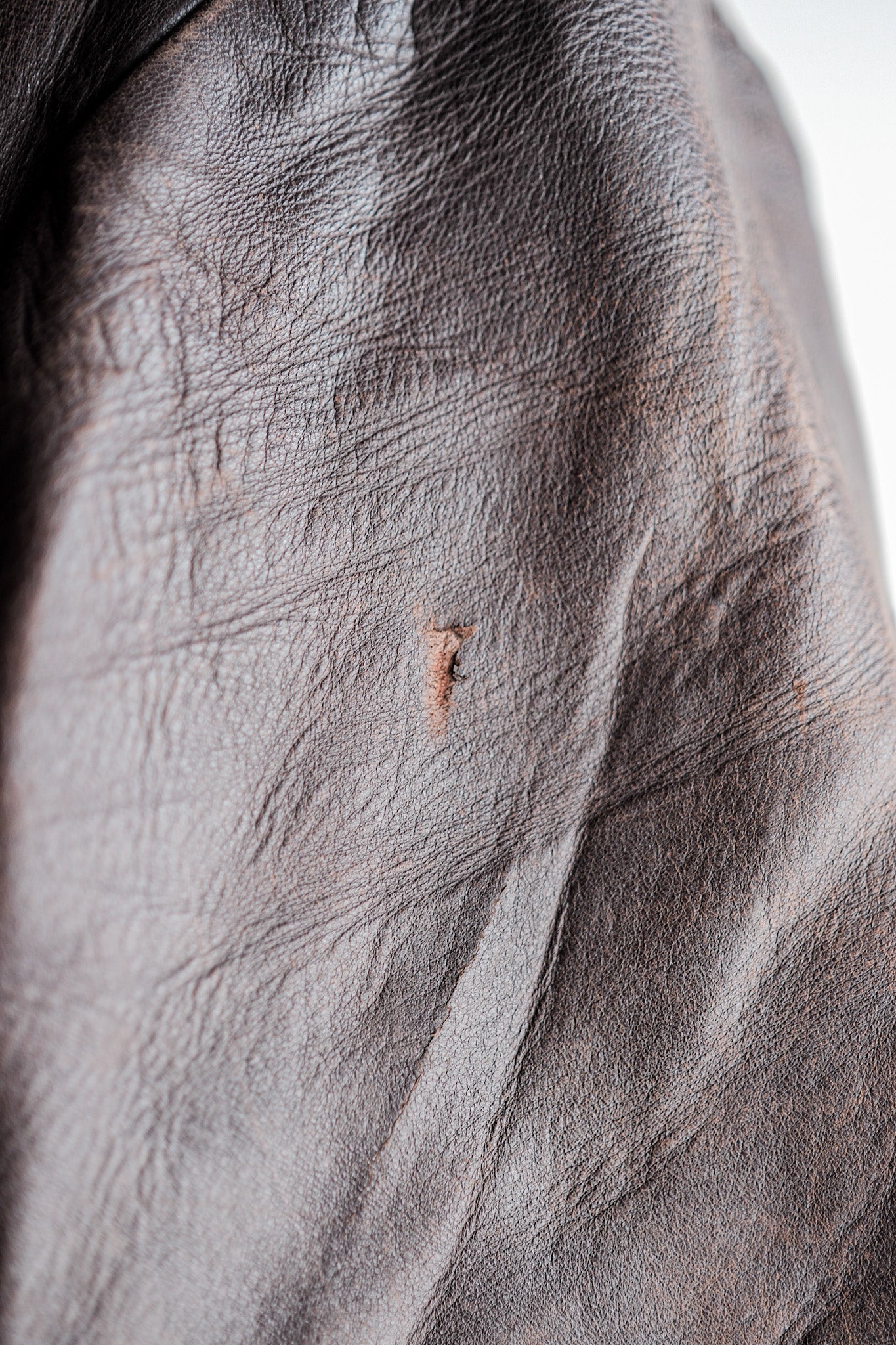 【~40's】German Vintage Double Breasted Motorcycle Leather Jacket