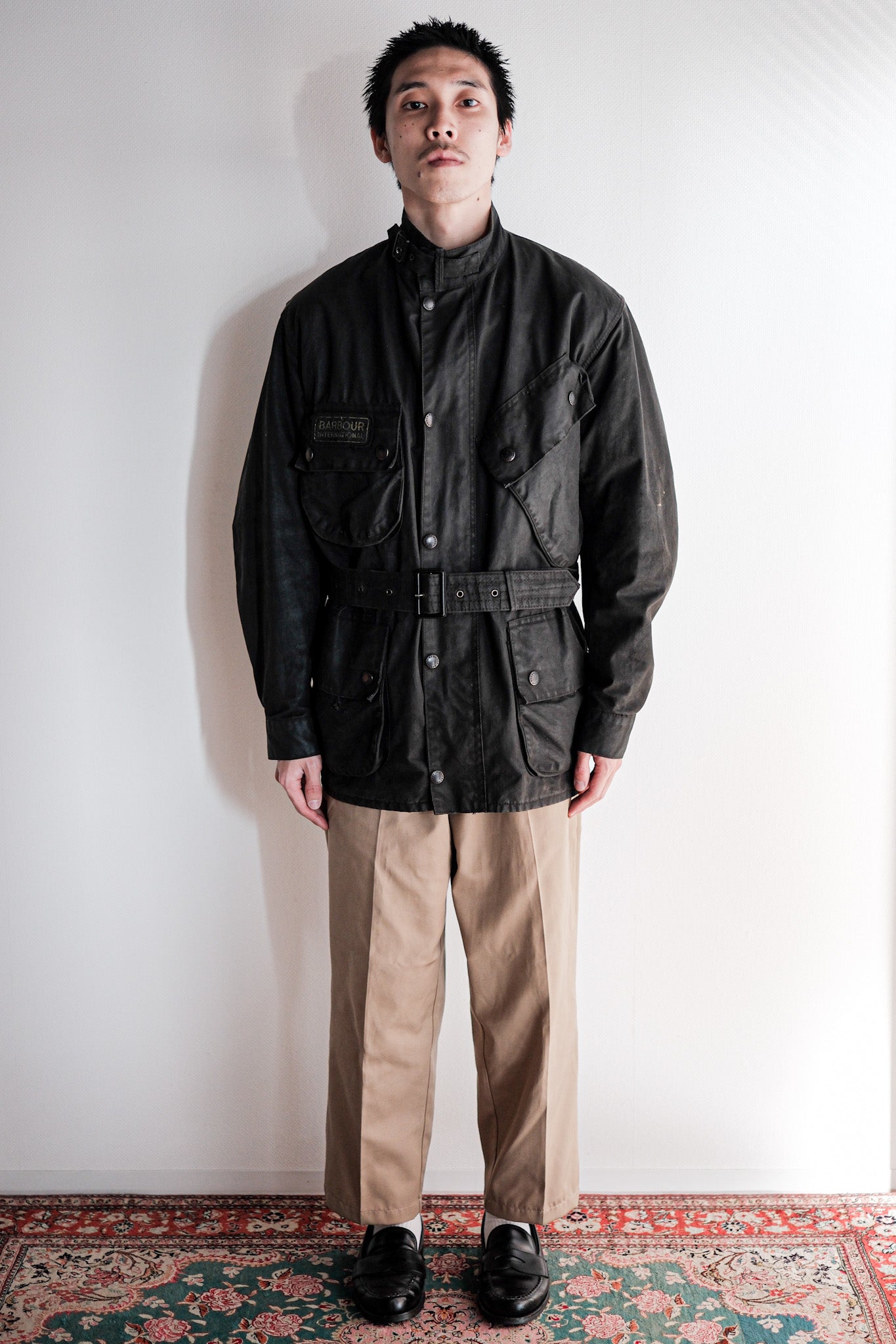【~80's】Vintage Barbour "INTERNATIONAL SUIT" With Liner 2 Crest Size.40